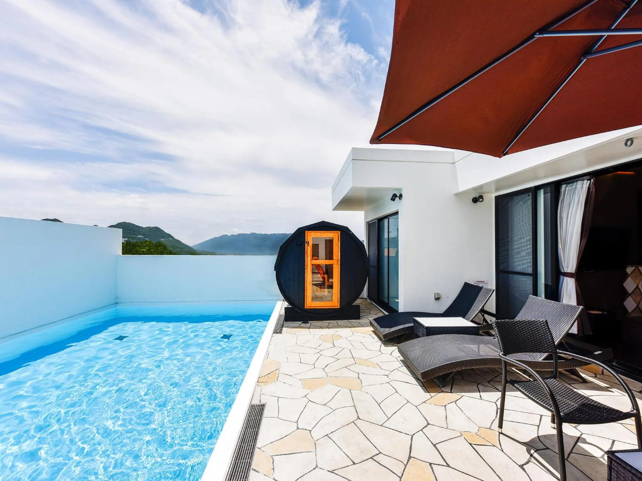 Sauna in Private Pool Villa Motobu