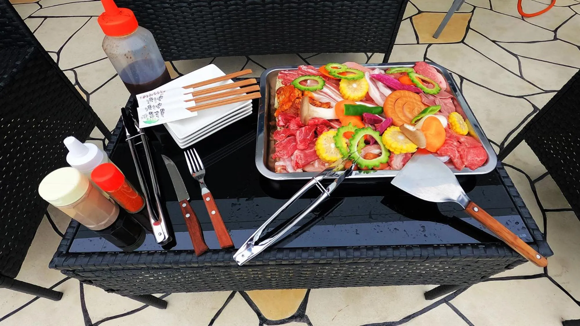 BBQ facilities in Private Pool Villa Motobu