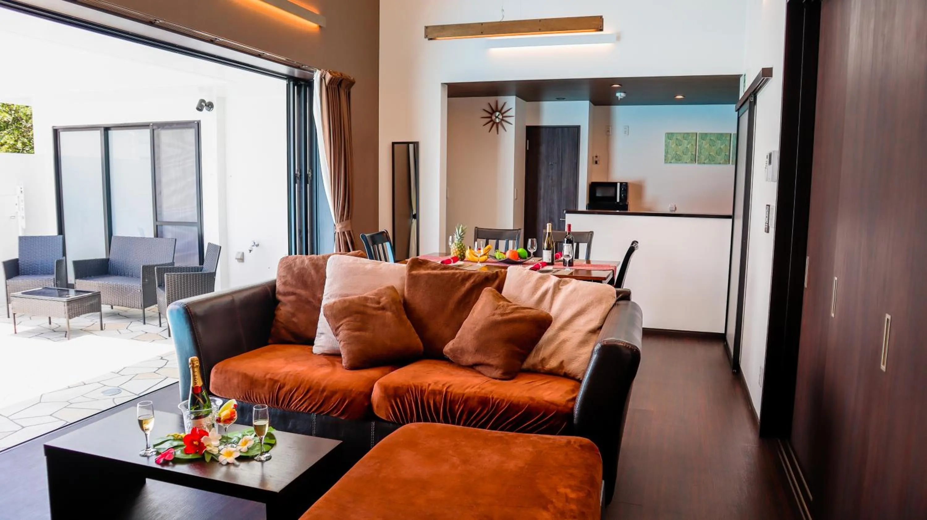 Living room in Private Pool Villa Motobu