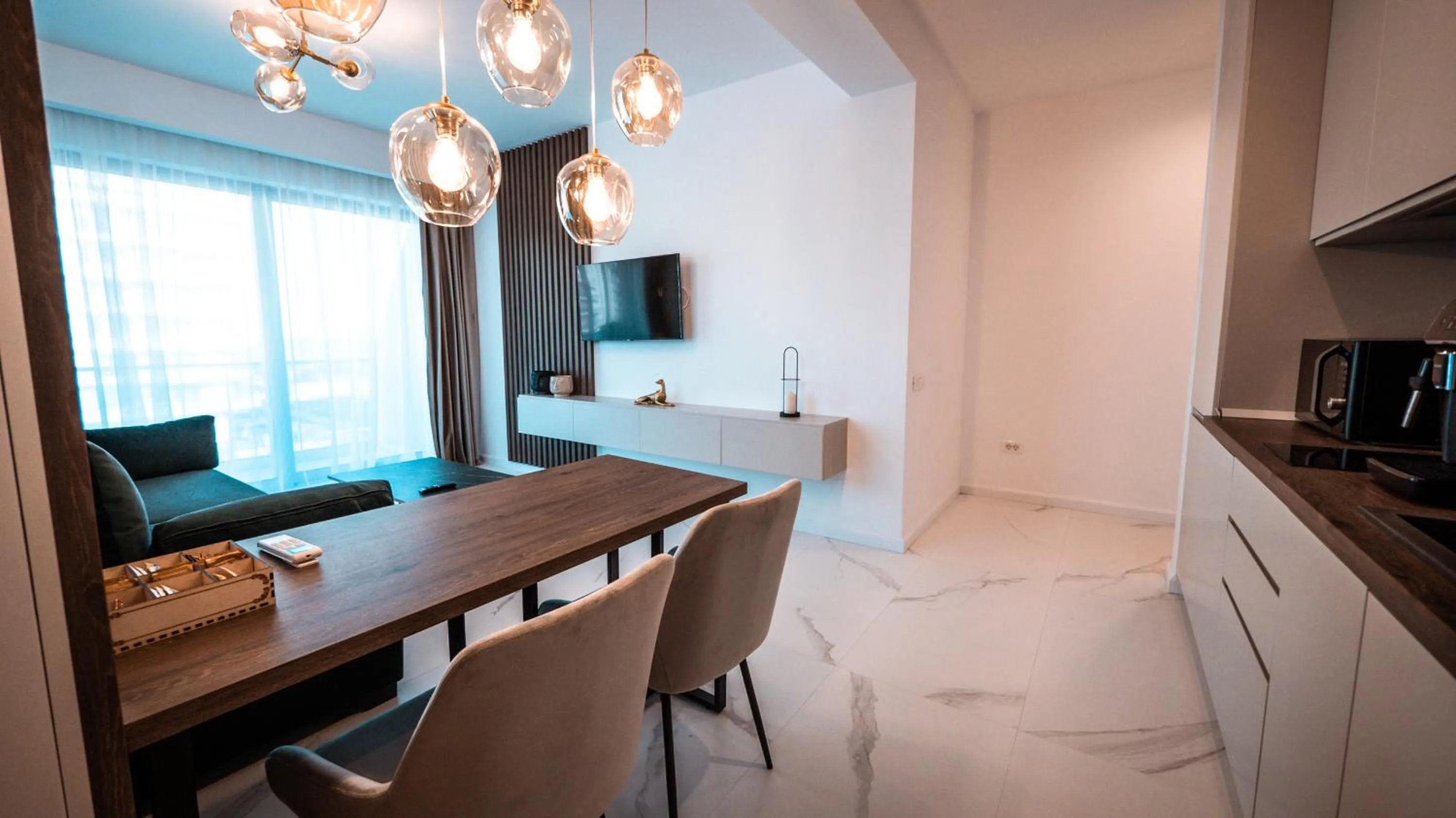 Living room in WAVE 4 Apartments Mamaia Nord