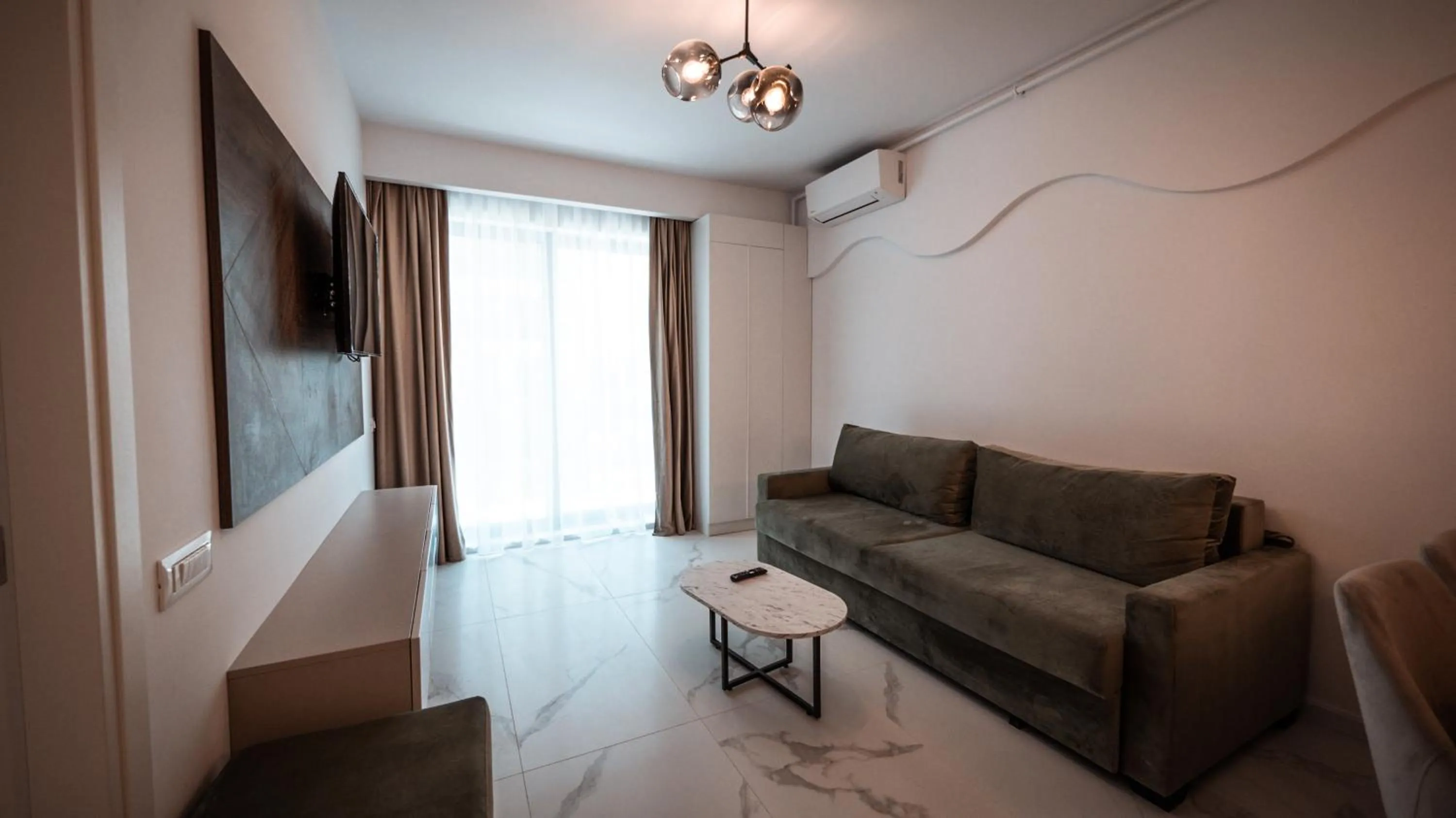 Living room in WAVE 4 Apartments Mamaia Nord