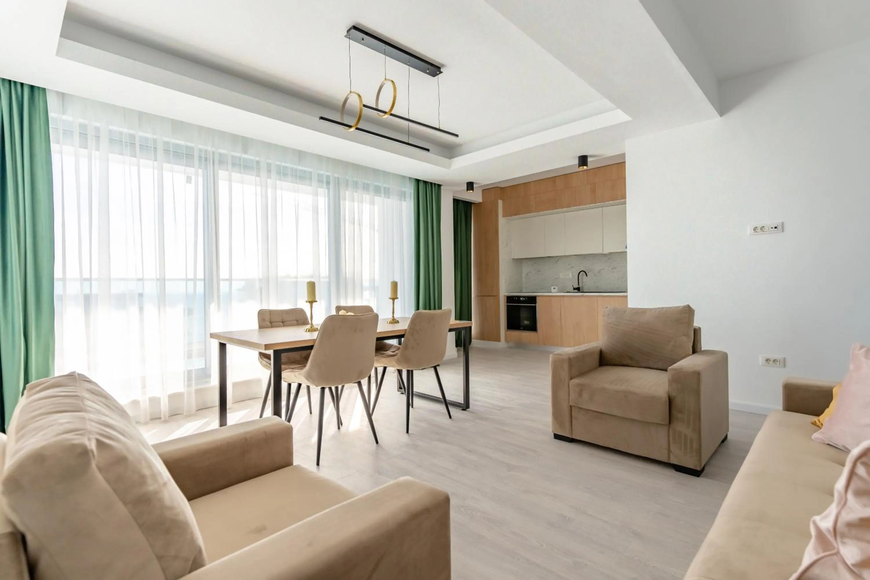Seating area in WAVE 4 Apartments Mamaia Nord