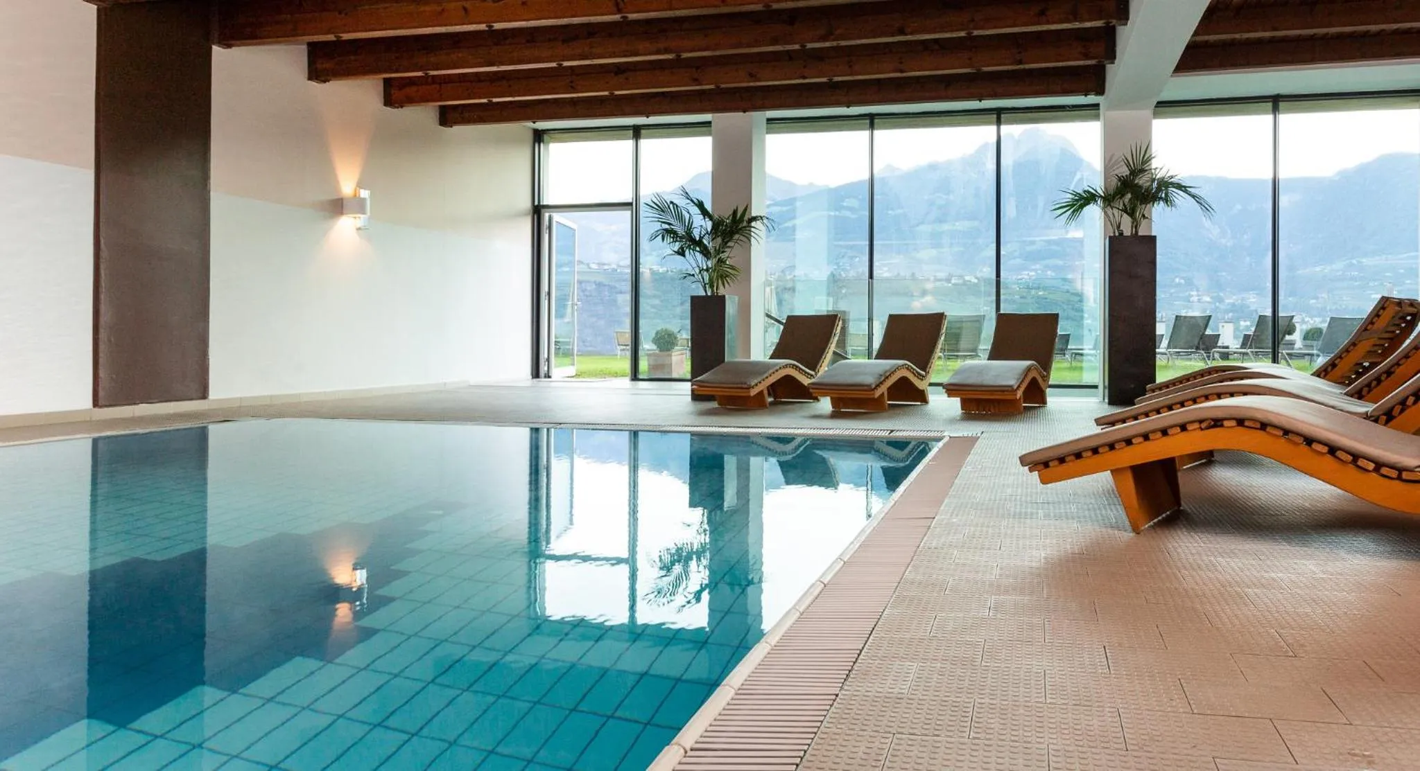 Pool view in Bio & Wellnesshotel Pazeider - Healing Garden above Meran
