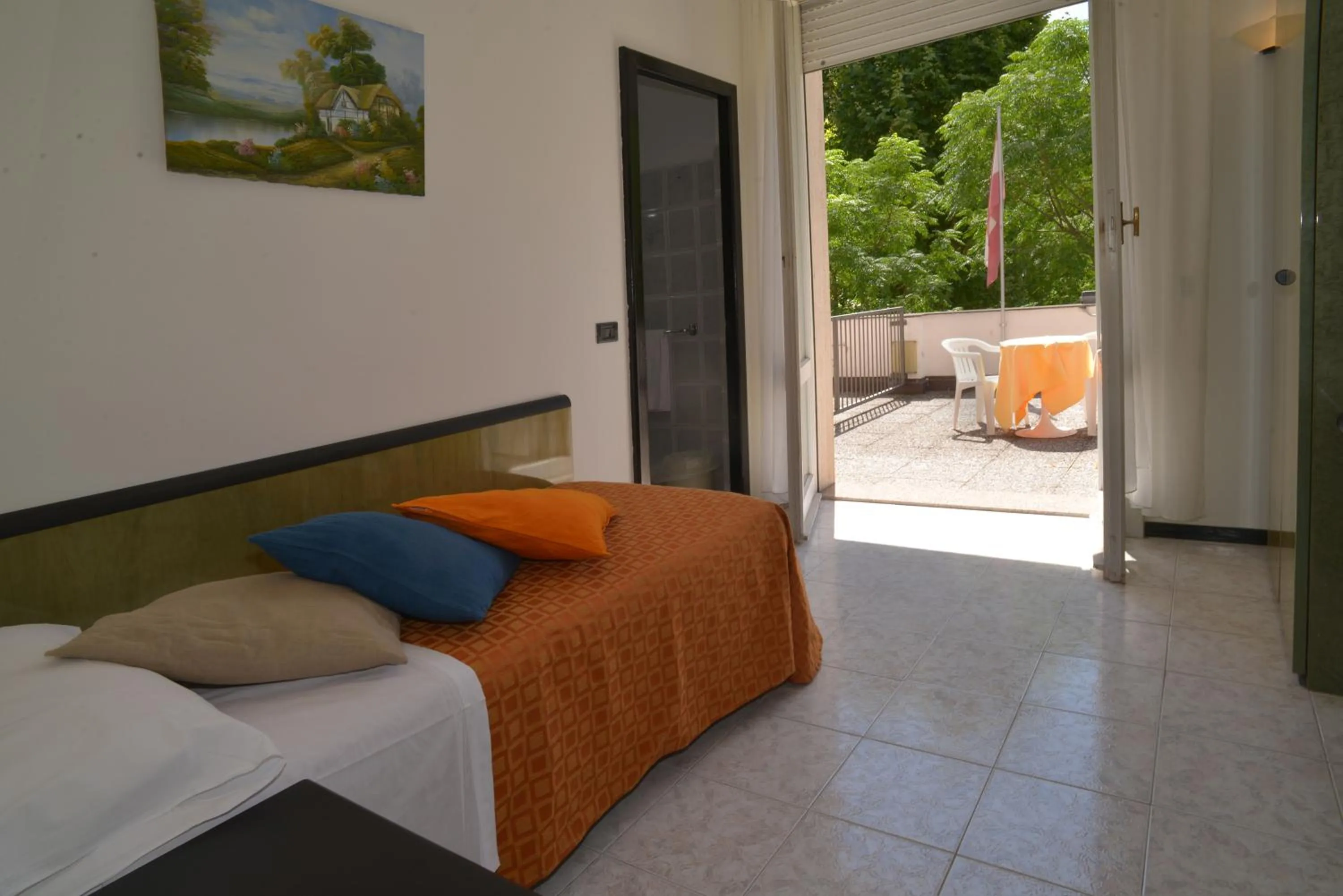 Balcony/Terrace, Bed in Hotel Salus