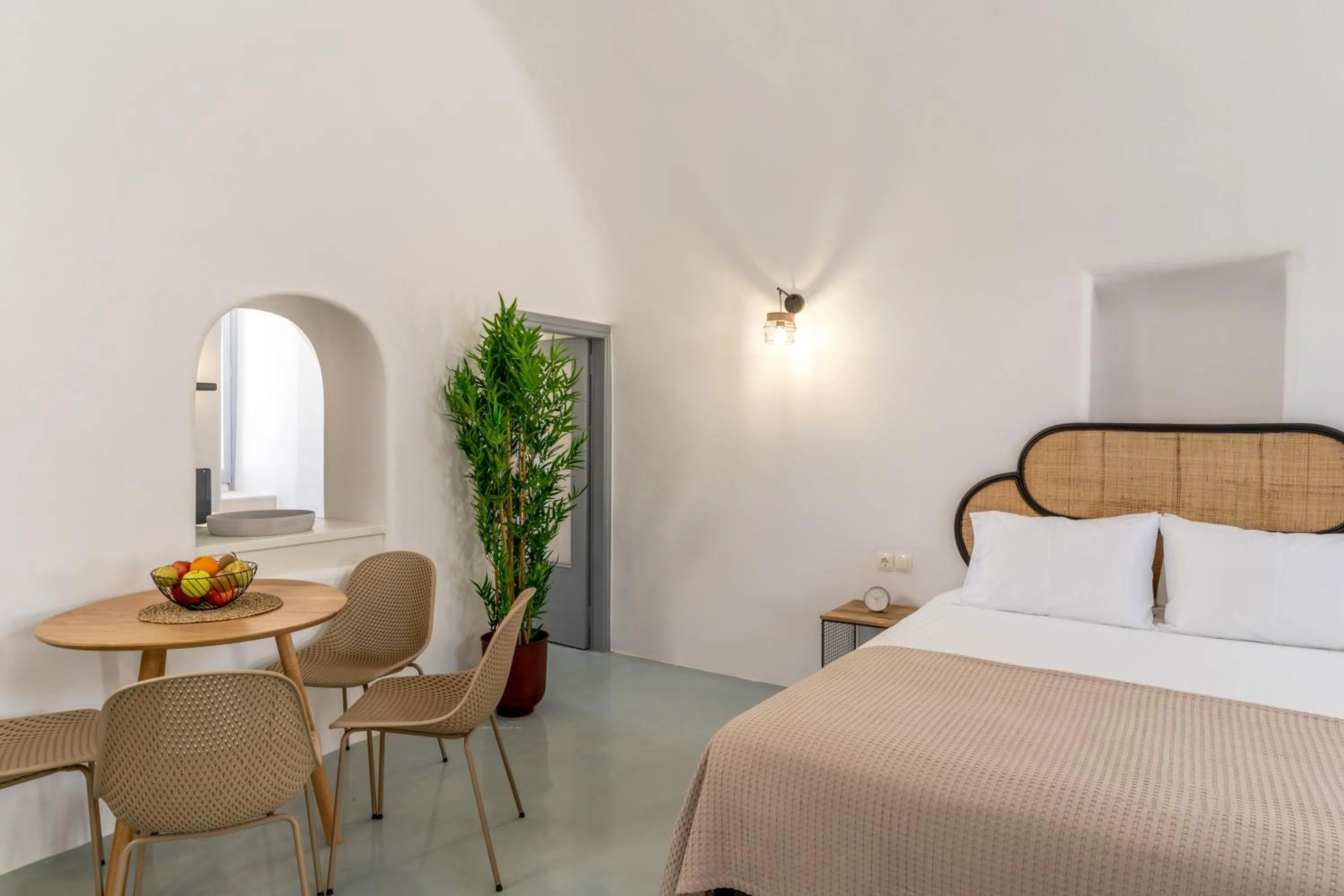 Bed in Evanthia Best View Thirassia Island Hotel