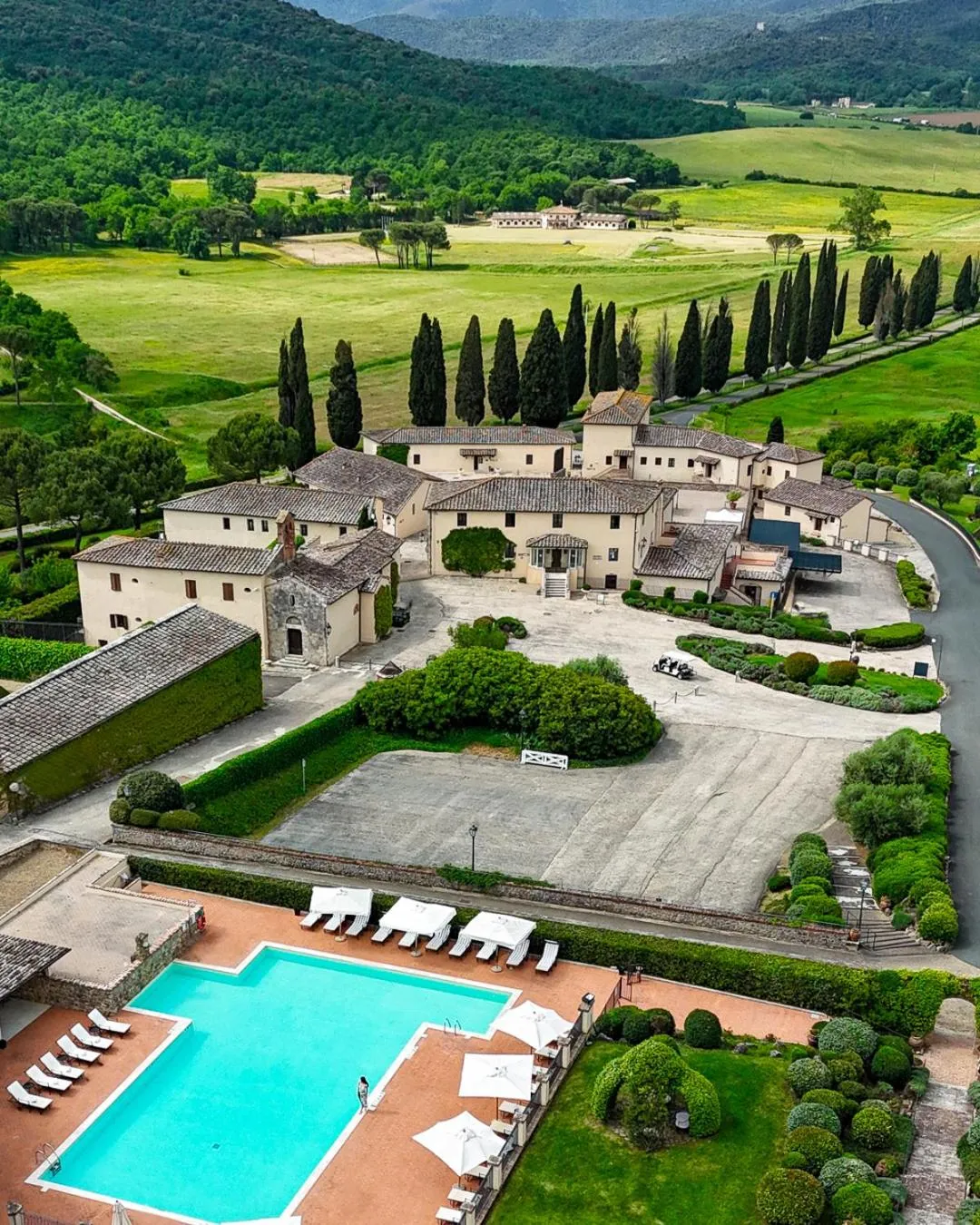 Bird's eye view in La Bagnaia Golf Resort
