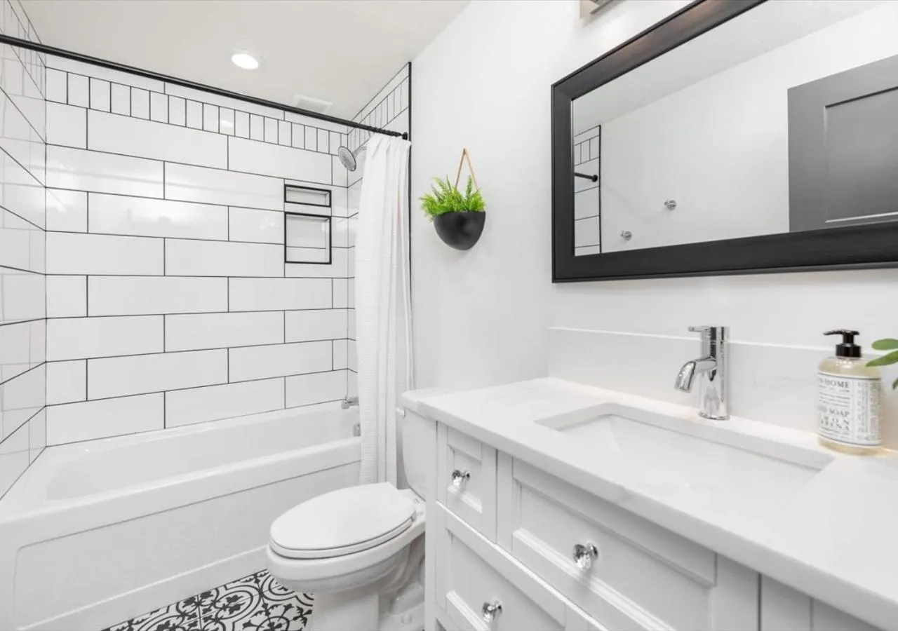 Bathroom in Mid Century Modern Boise-River Bungalow w/ Hot Tub