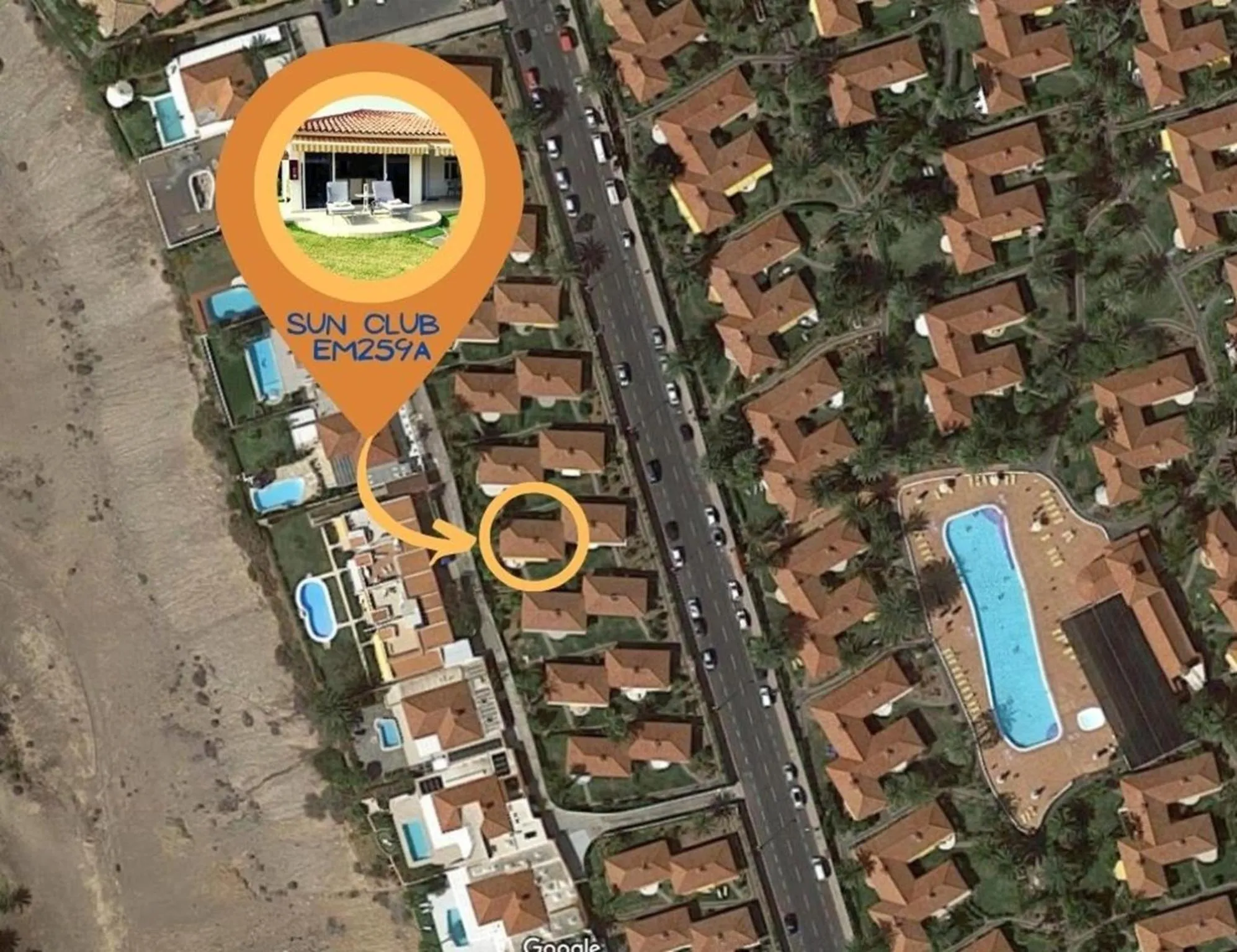 Location in Bungalow Sun Club EM259A by VillaGranCanaria