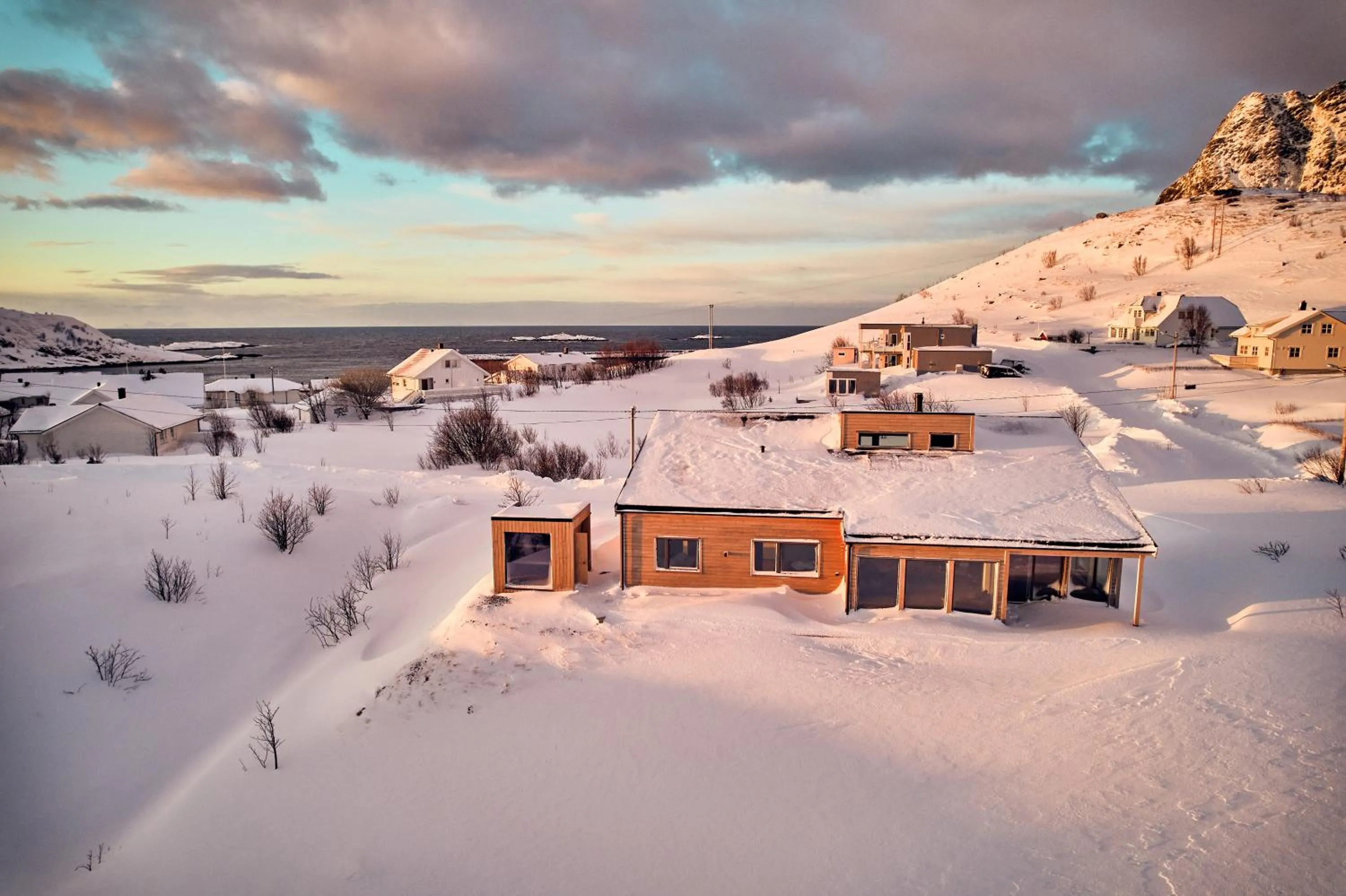 Property building in Lofoten panorama luxury home with sauna in Reine