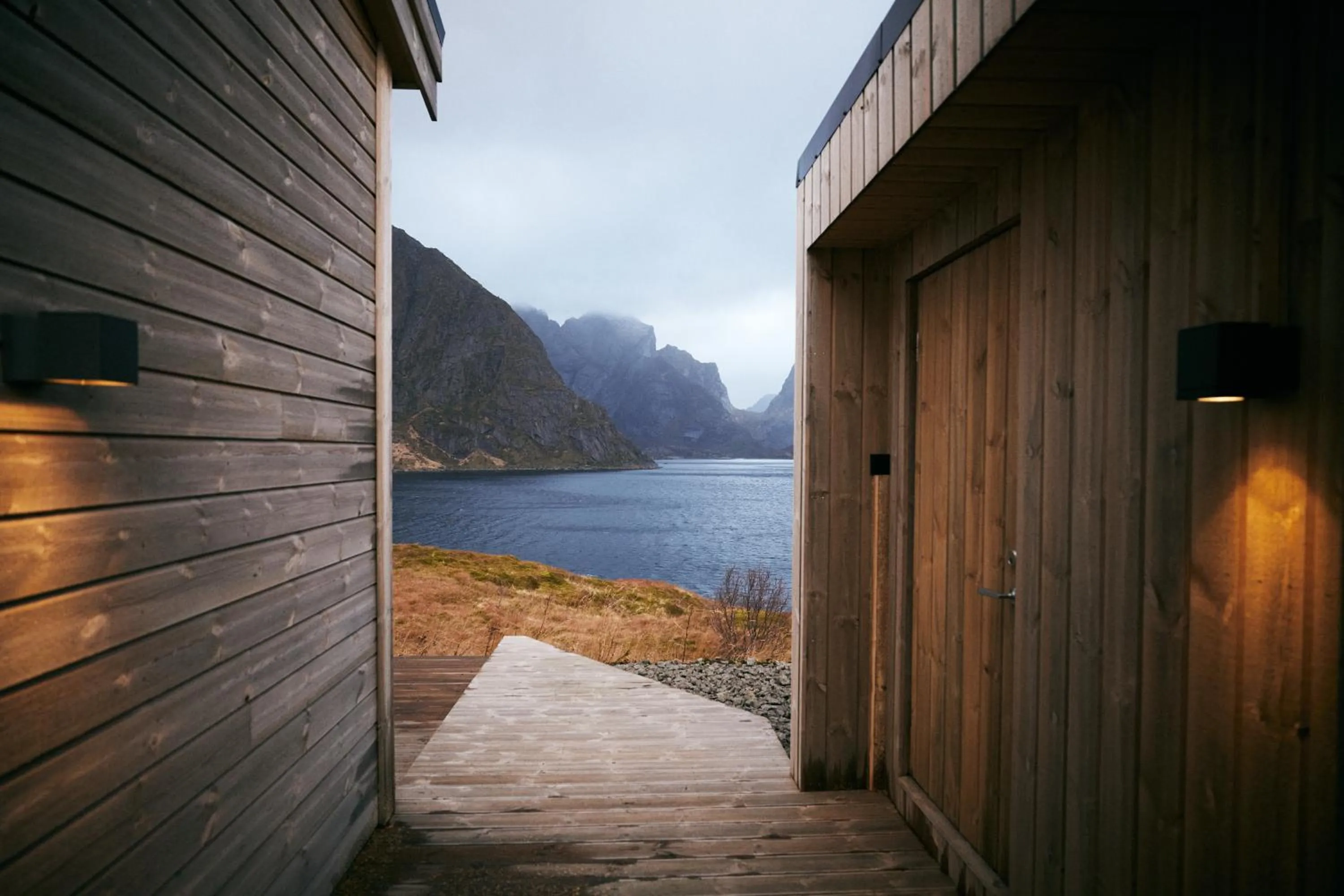 Property building in Lofoten panorama luxury home with sauna in Reine