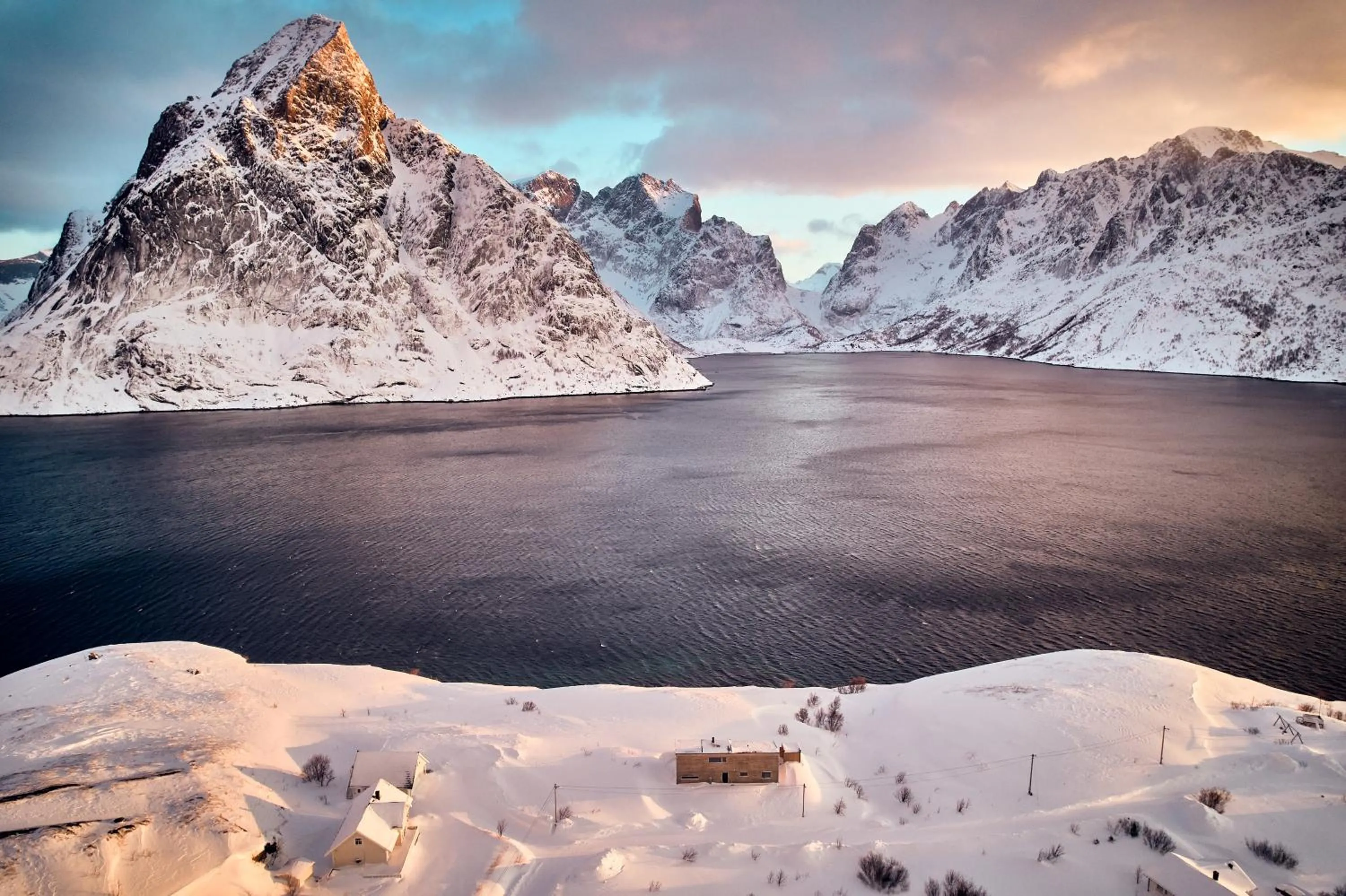 Property building in Lofoten panorama luxury home with sauna in Reine
