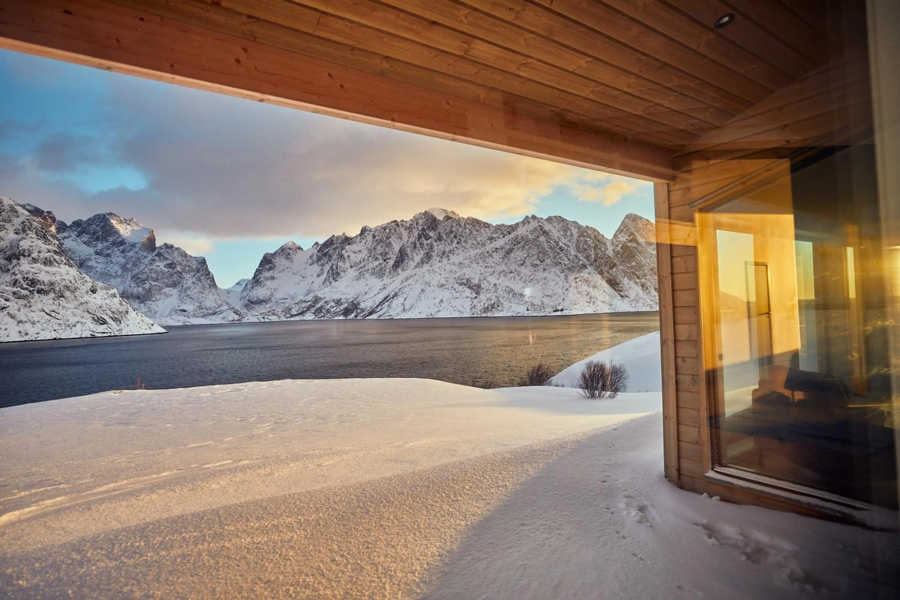 View (from property/room) in Lofoten panorama luxury home with sauna in Reine