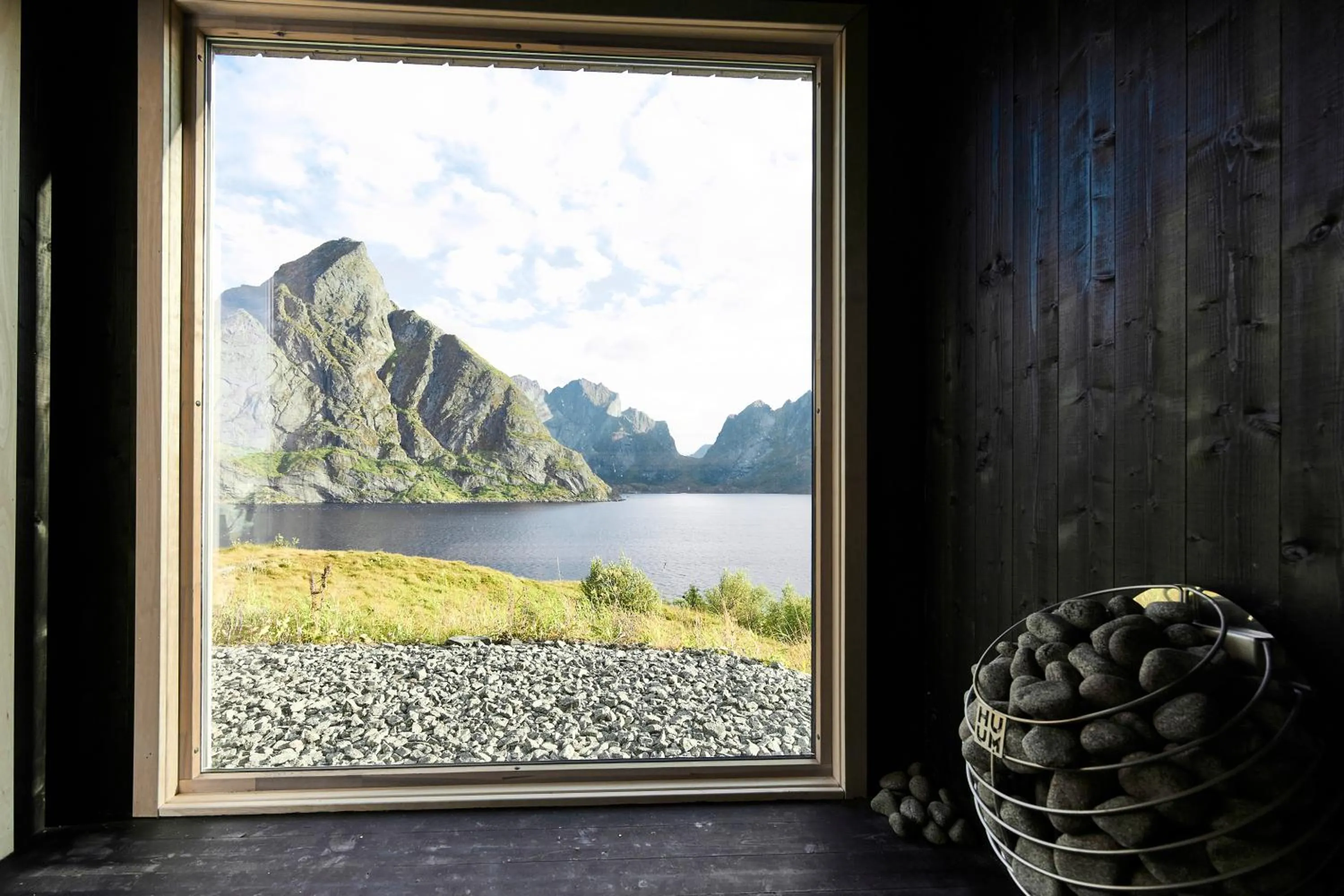 Sauna in Lofoten panorama luxury home with sauna in Reine