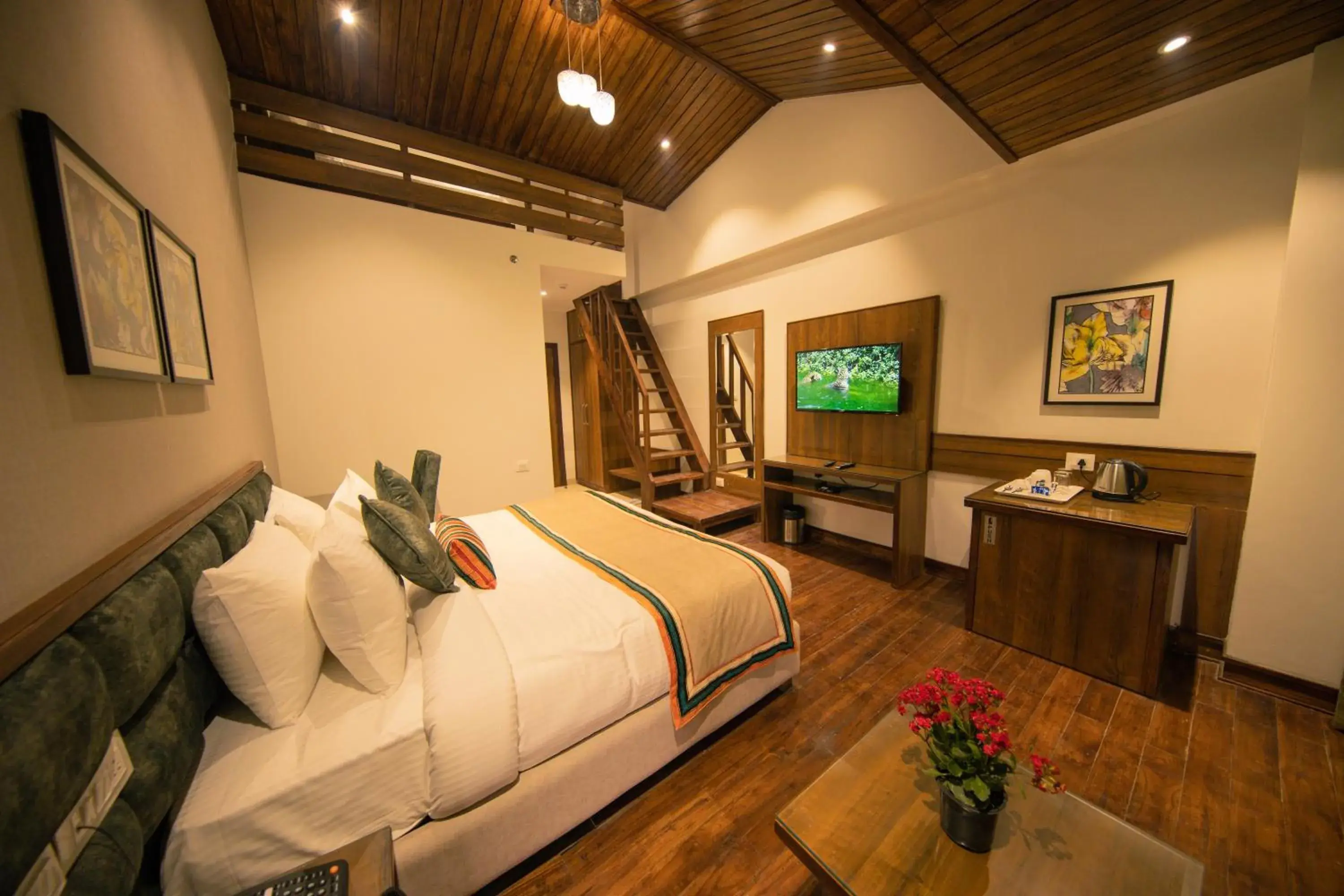 Bed in juSTa Grand View Resort & Spa, Manali Bed in juSTa Grand View Resort & Spa, Manali