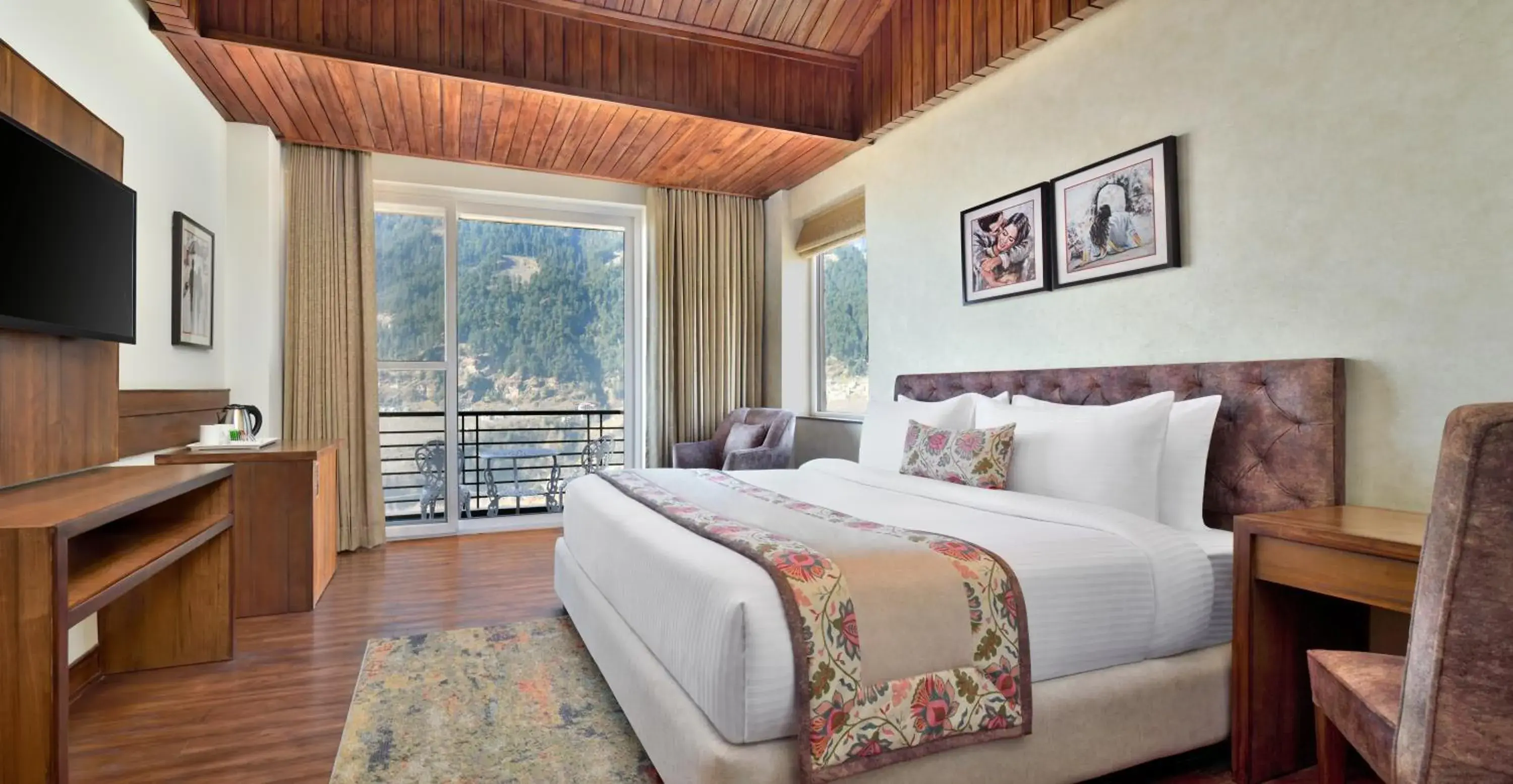 Bed in juSTa Grand View Resort & Spa, Manali Bed in juSTa Grand View Resort & Spa, Manali