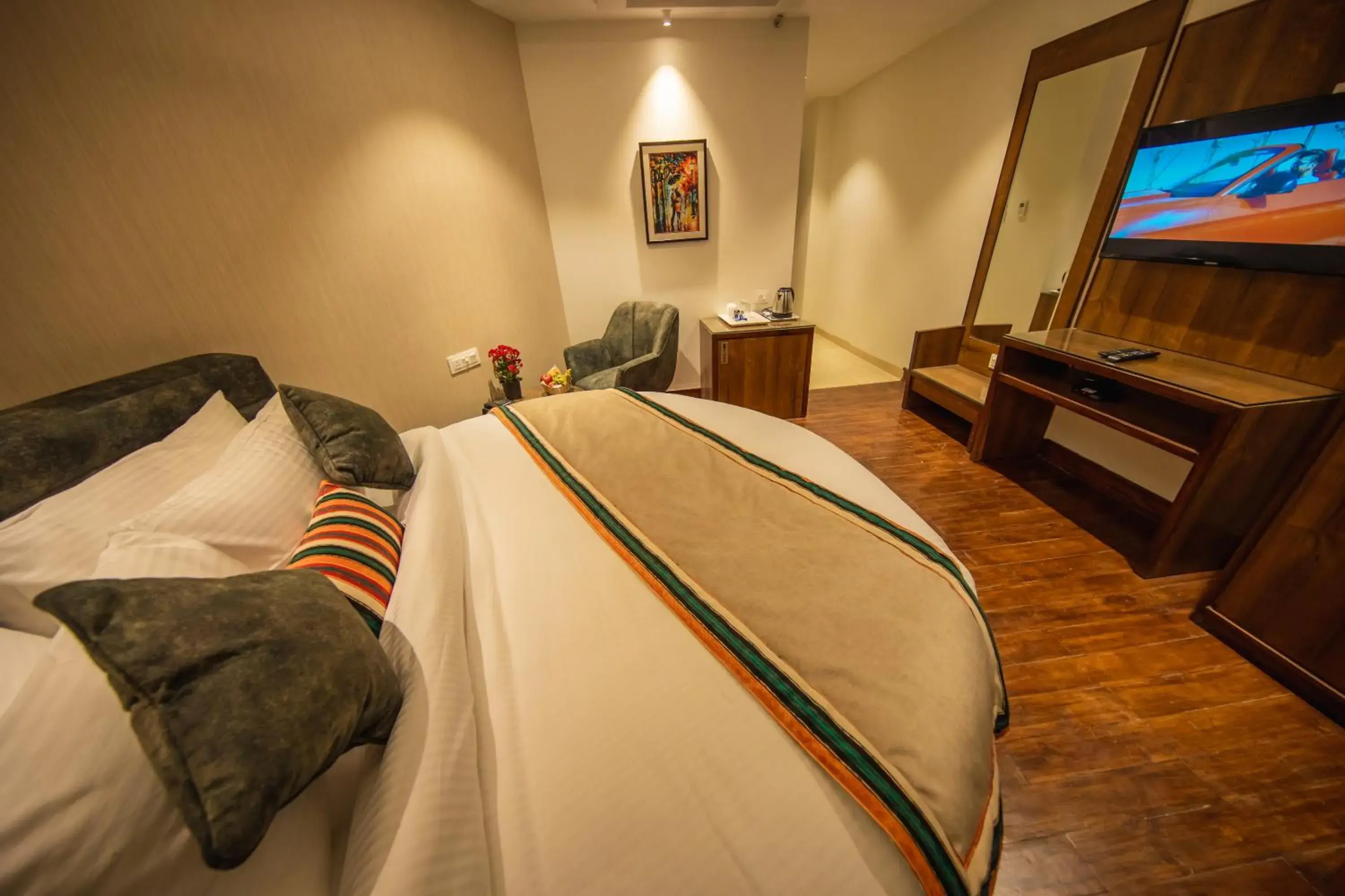 Bed in juSTa Grand View Resort & Spa, Manali Bed in juSTa Grand View Resort & Spa, Manali