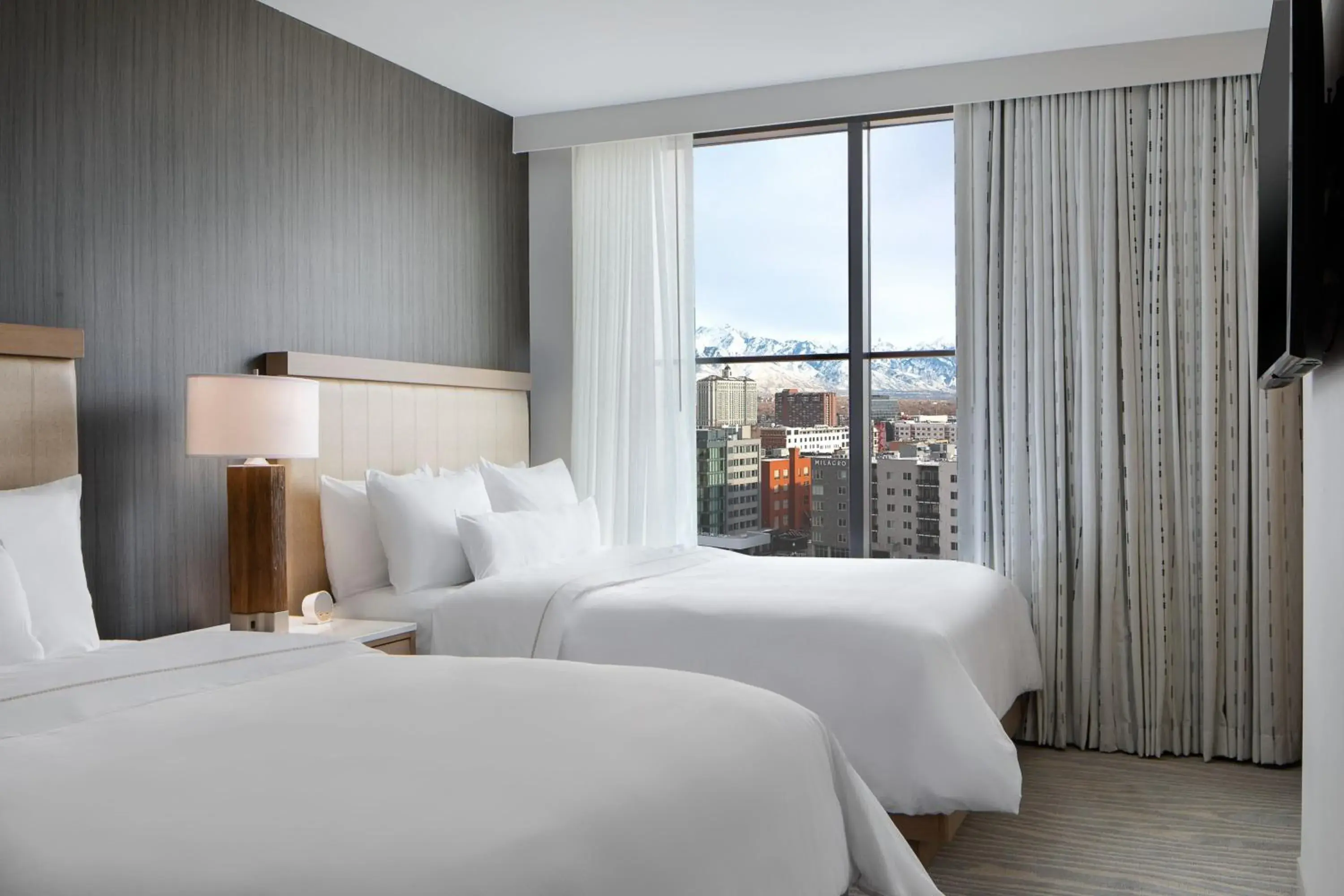 Queen Studio with Two Queen Beds and City View in Element Salt Lake City Downtown Queen Studio with Two Queen Beds and City View in Element Salt Lake City Downtown