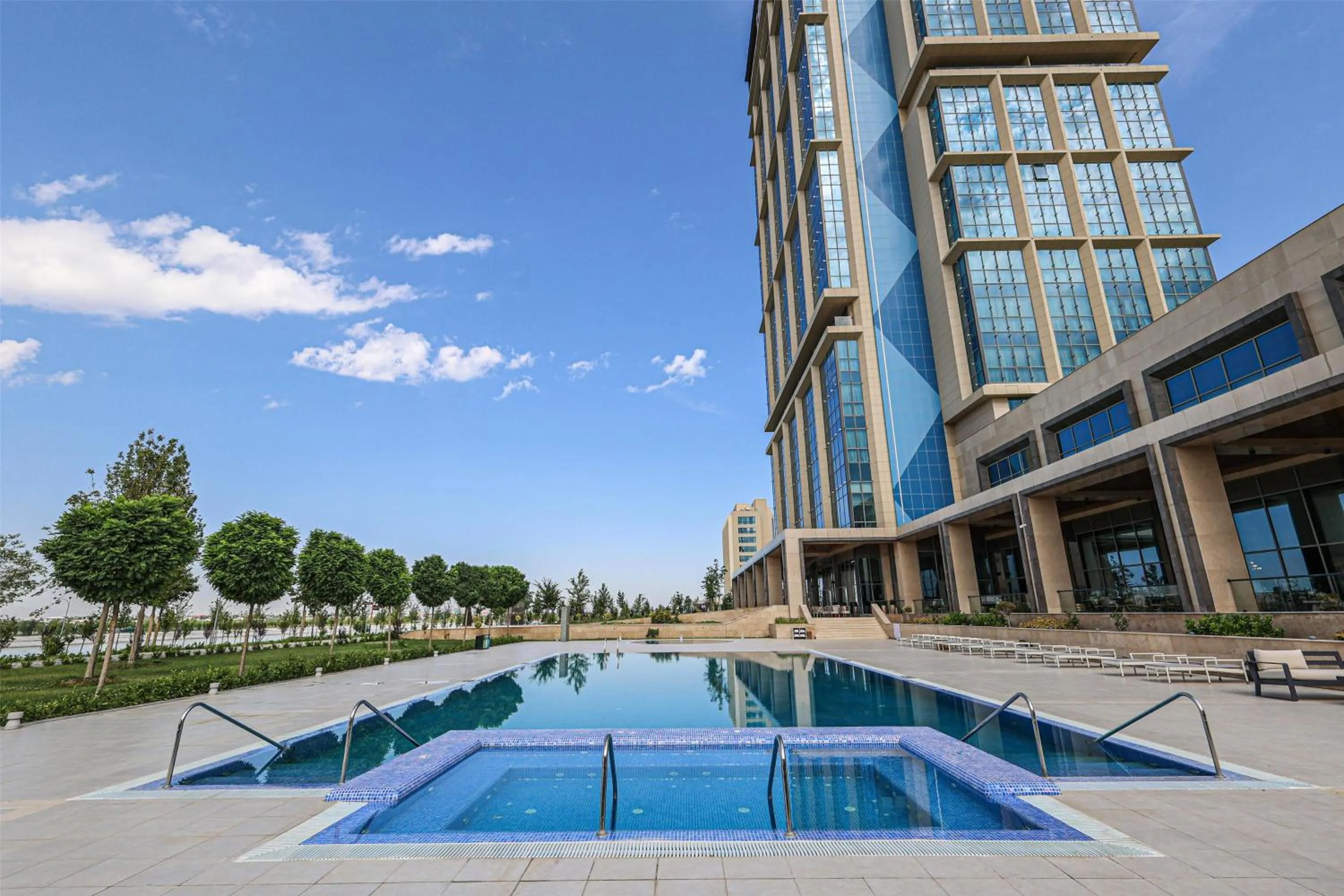 Pool view in Hilton Samarkand Regency