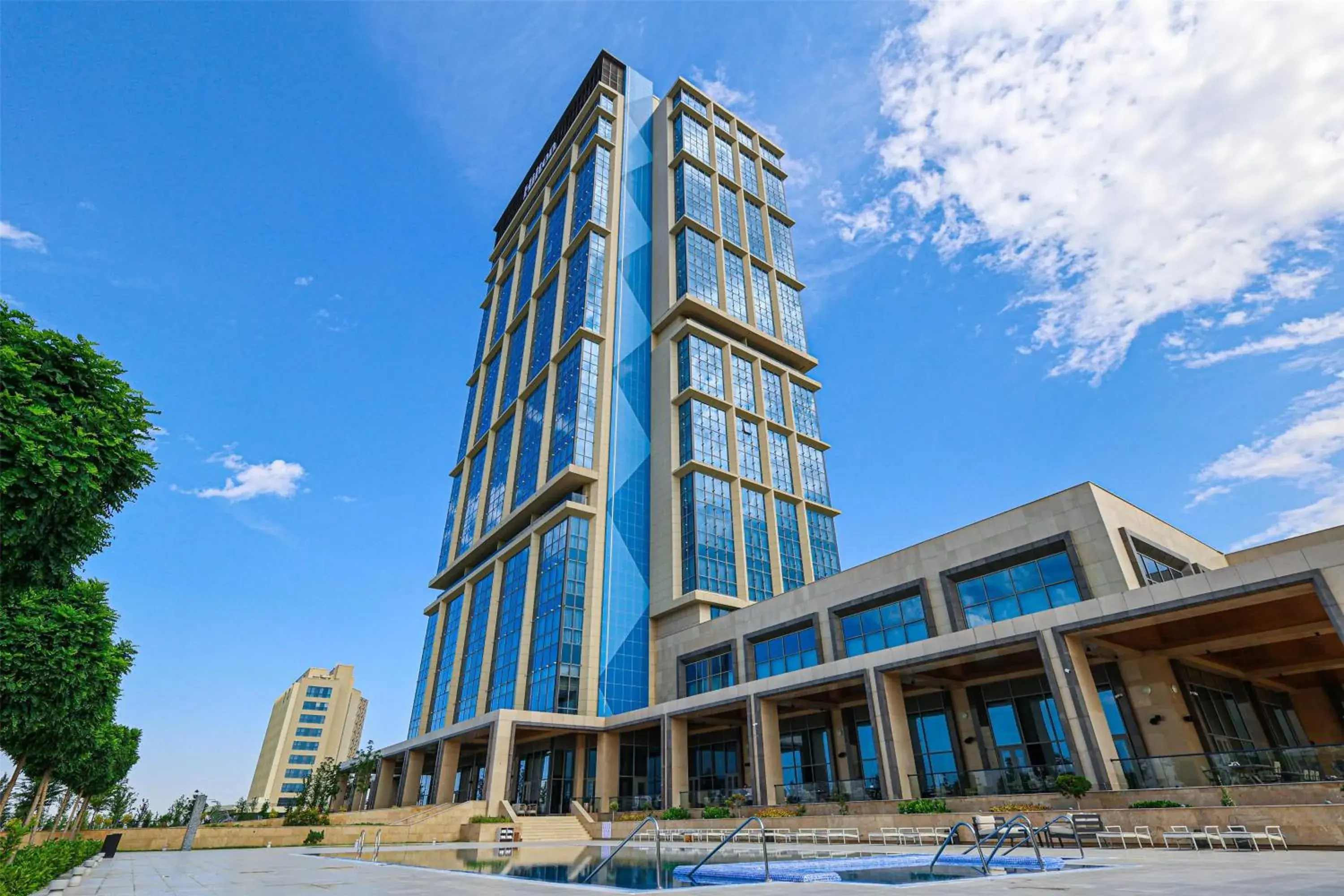 Pool view in Hilton Samarkand Regency Pool view in Hilton Samarkand Regency