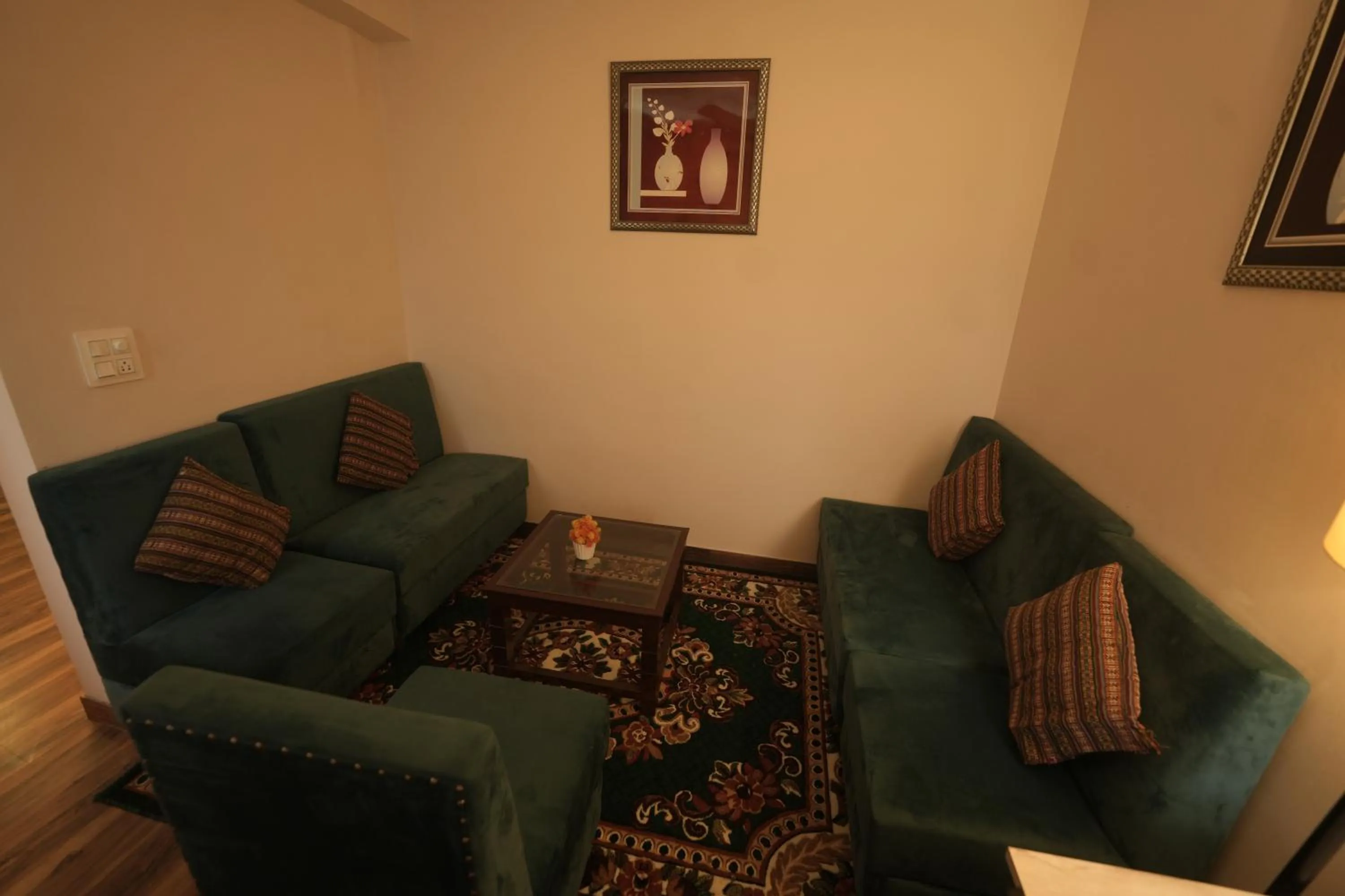 Seating area in Hotel 360 by D'Polo Dharamshala