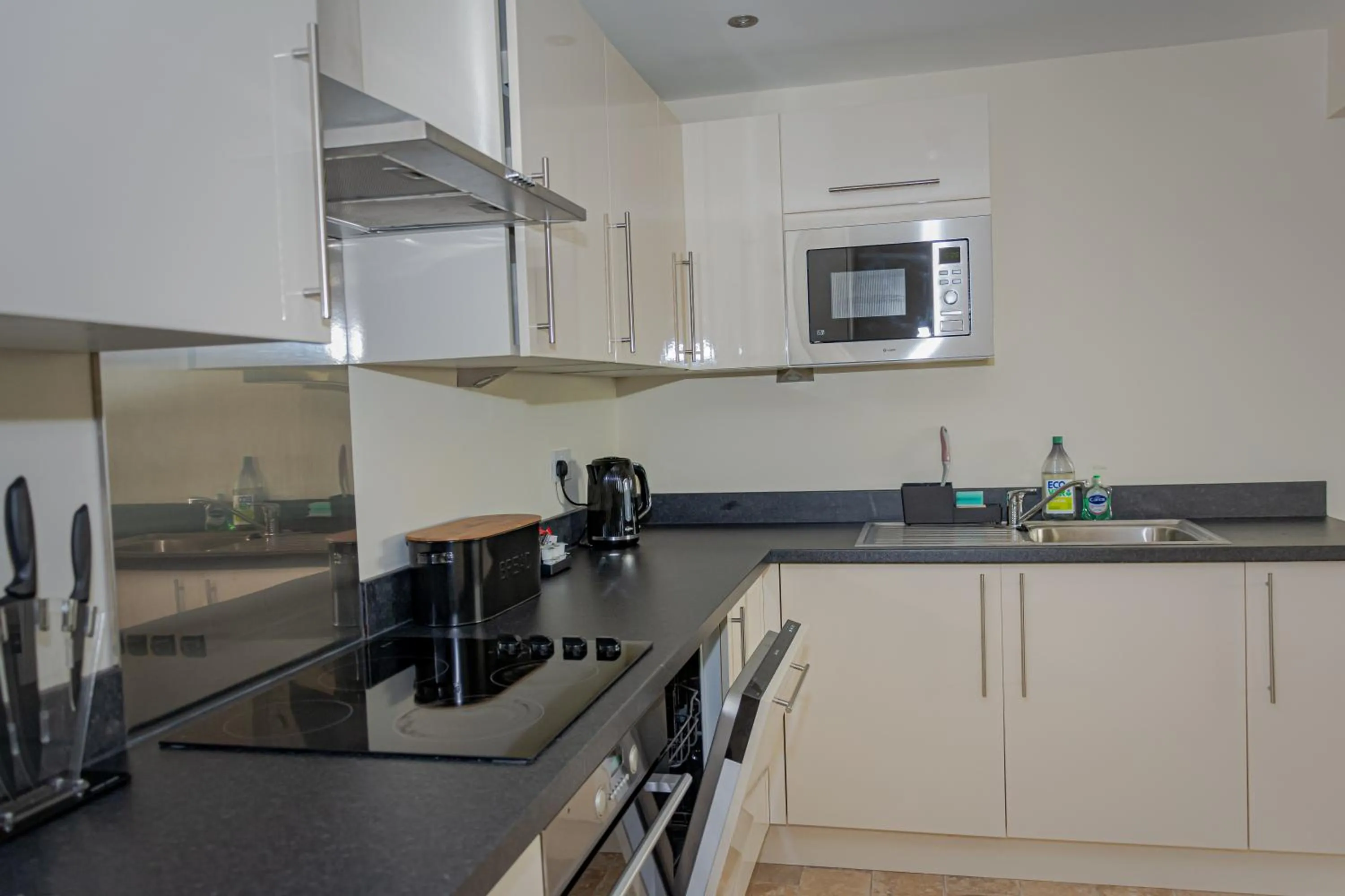 Kitchen or kitchenette in Mode Apartments Winter Gardens Blackpool