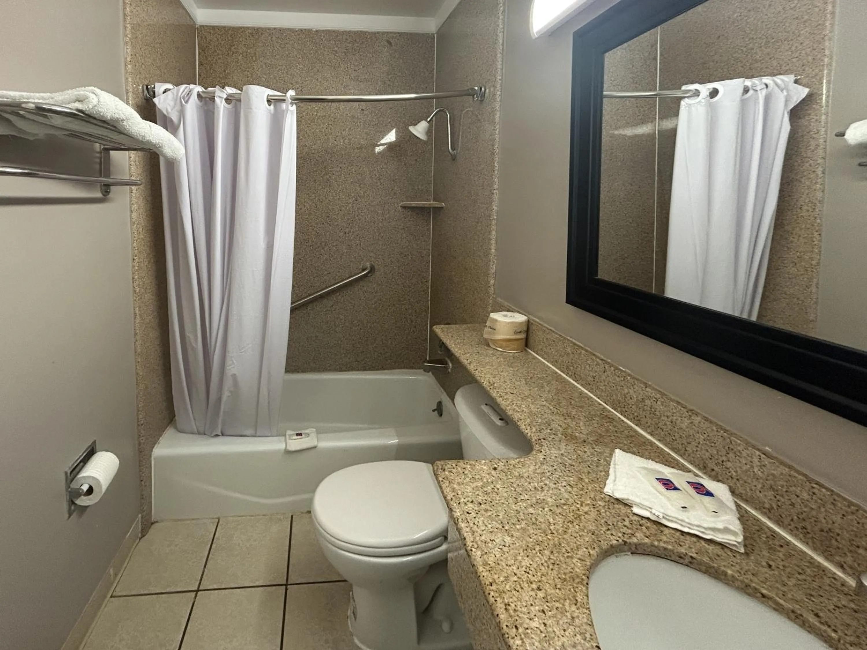Bathroom in Motel 6 Buena Park, CA Anaheim Near Maingate Knotts