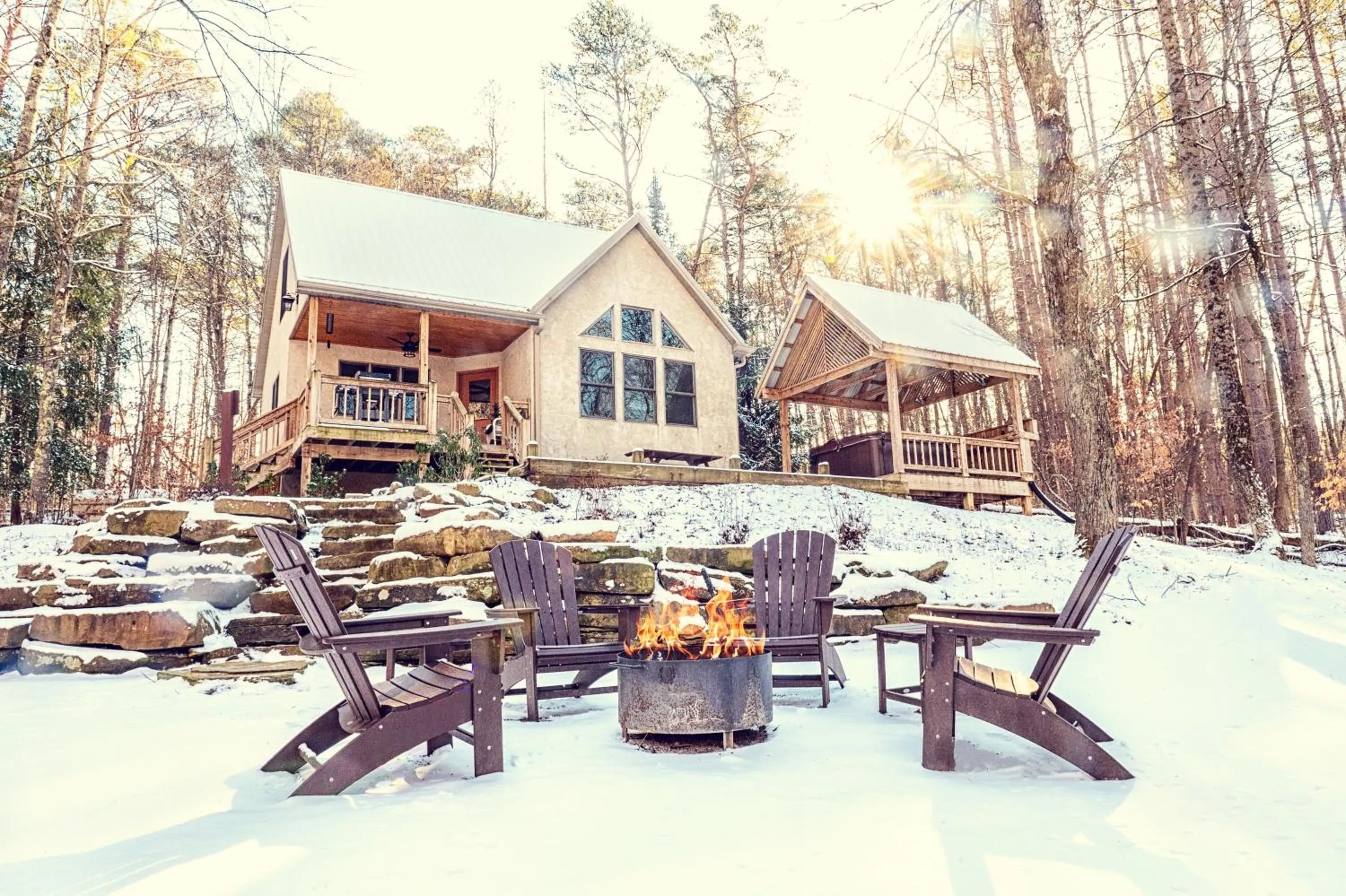 Winter in Cherry Ridge Retreat Luxury Cabins