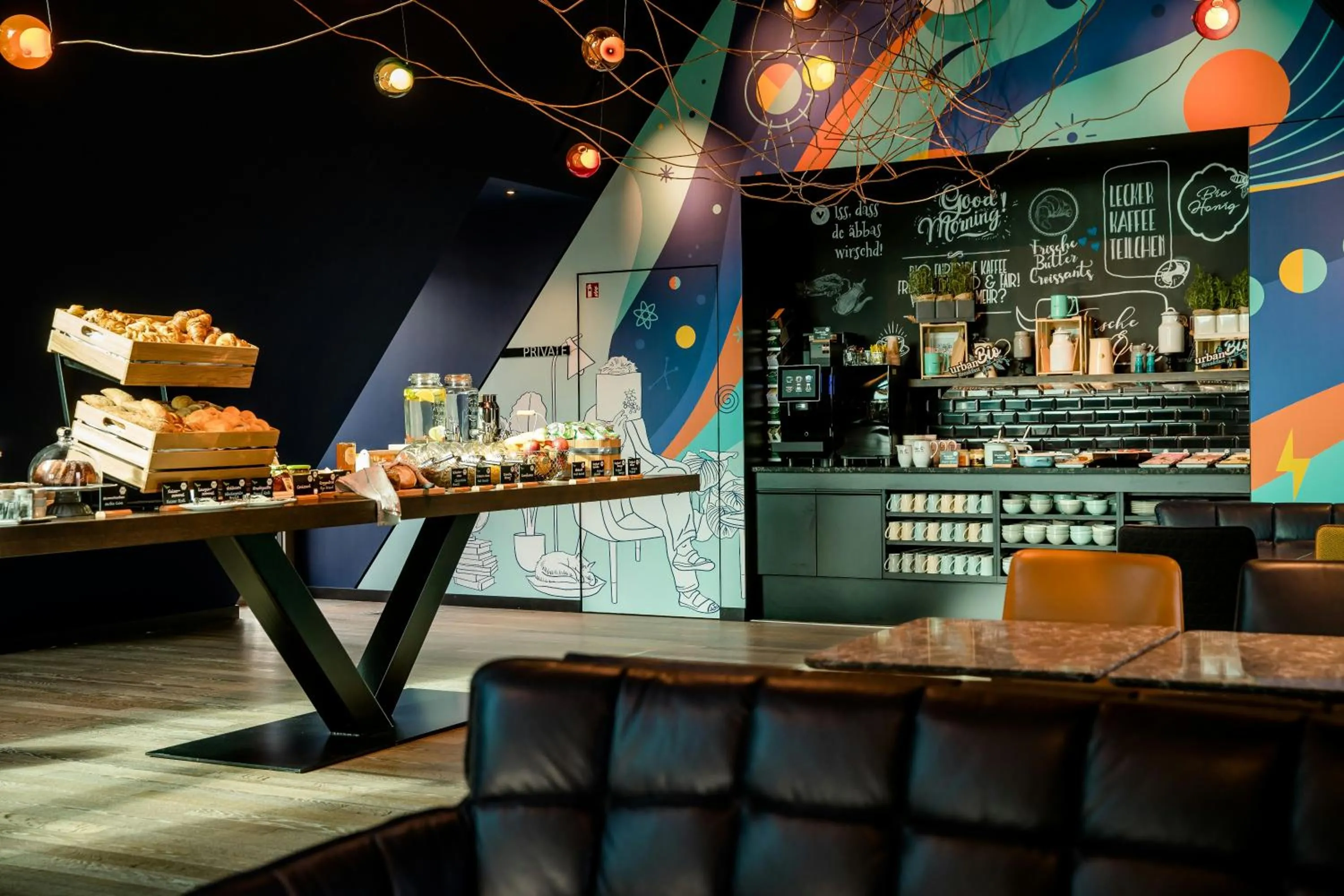 Buffet breakfast in Motel One Ulm