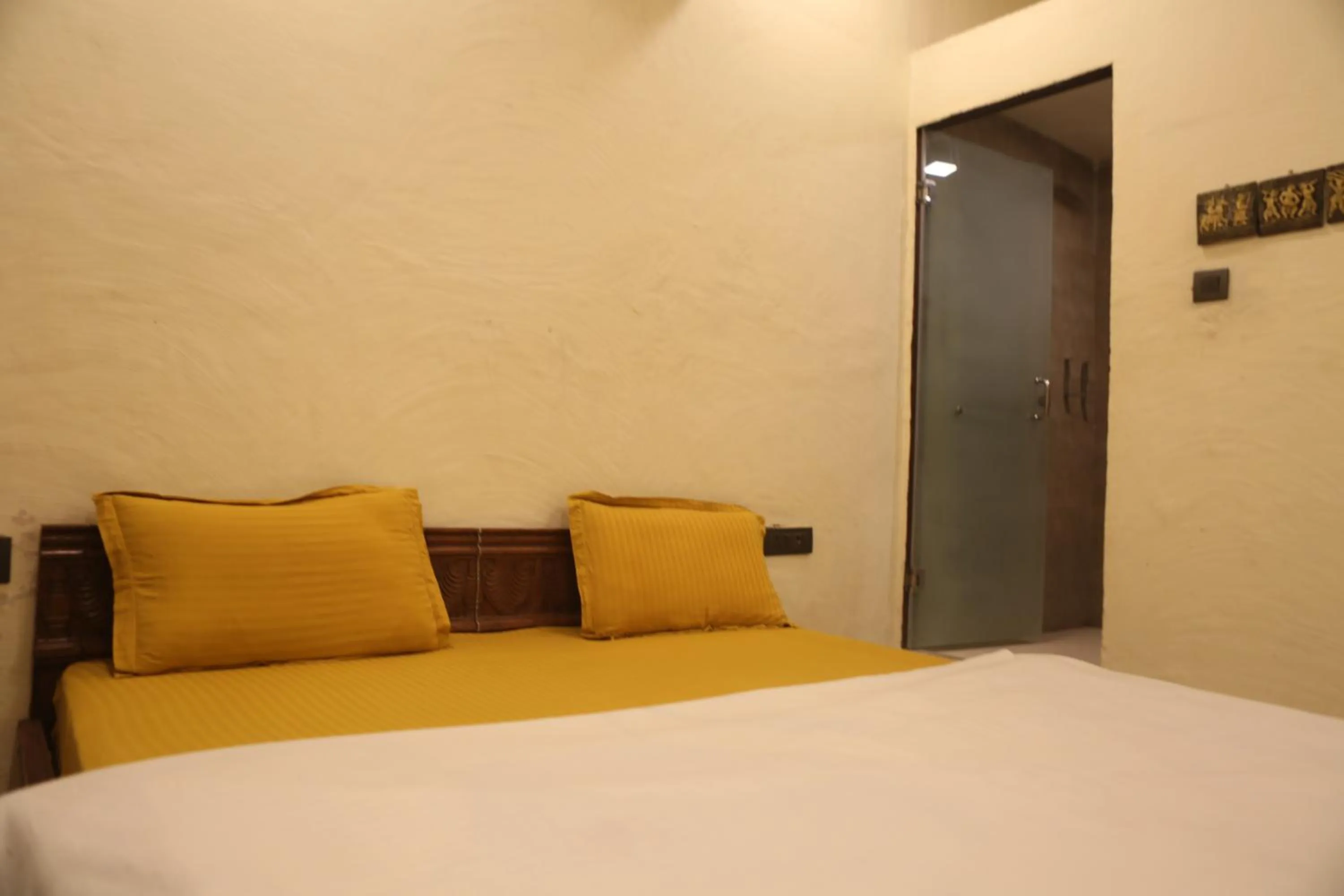 Bedroom, Bed in Vedic Dham Ganga