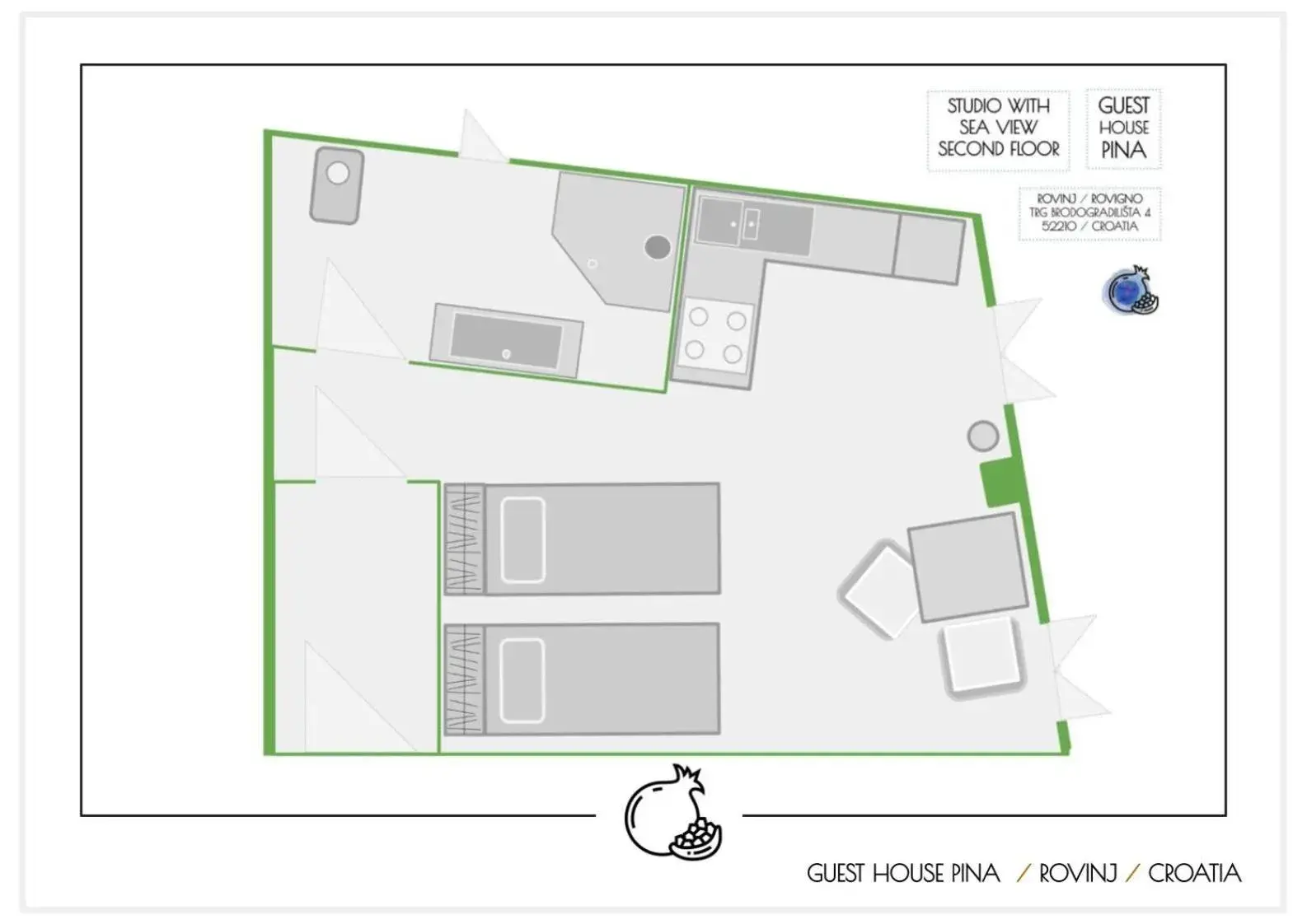 Studio with Sea View in Guest House Pina Studio with Sea View in Guest House Pina