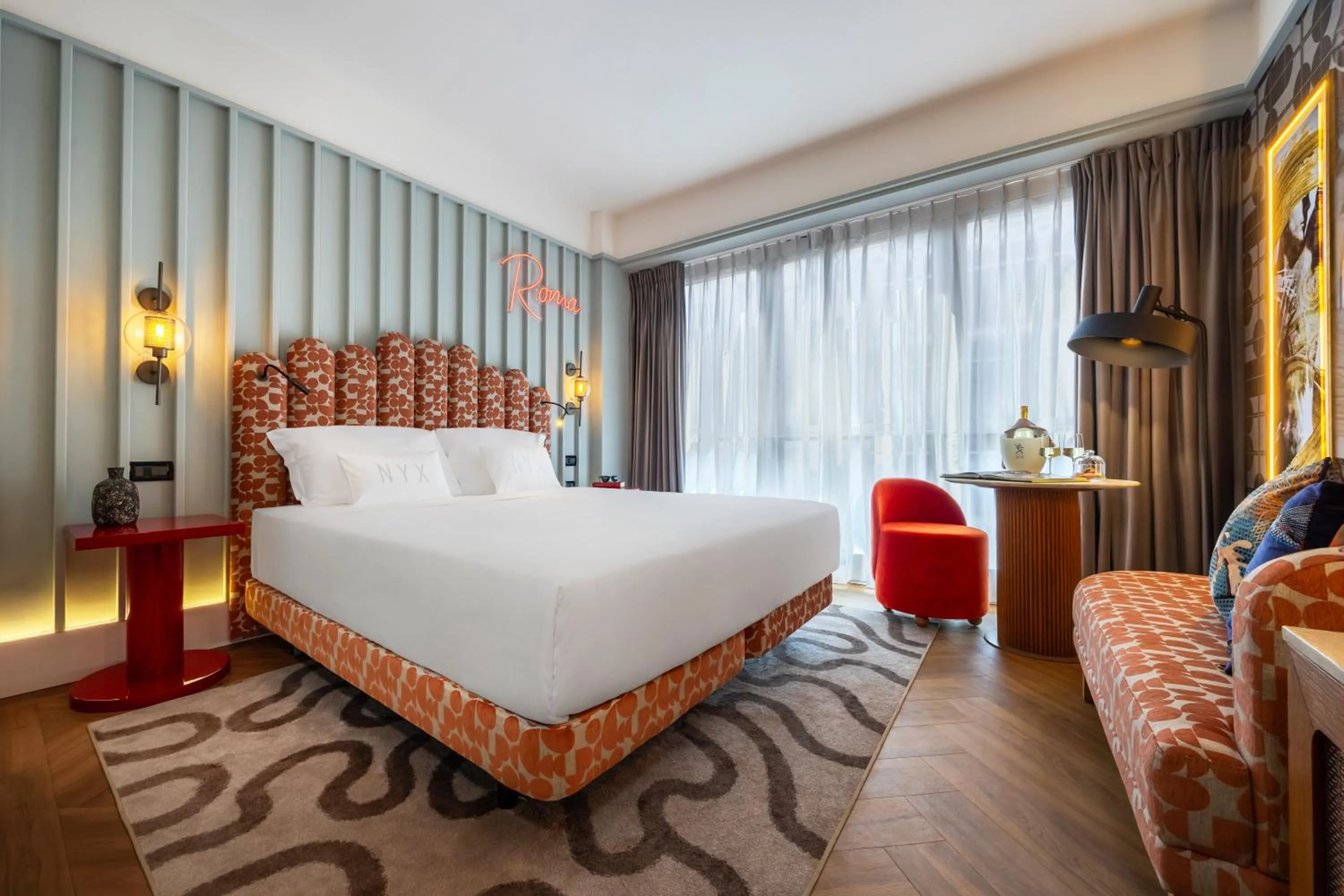 Bed in NYX Hotel Rome by Leonardo Hotels