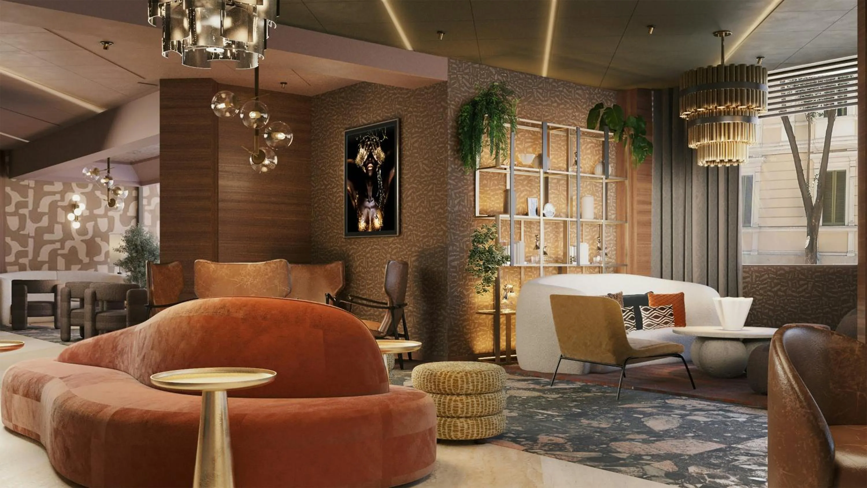 Lobby or reception in NYX Hotel Rome by Leonardo Hotels