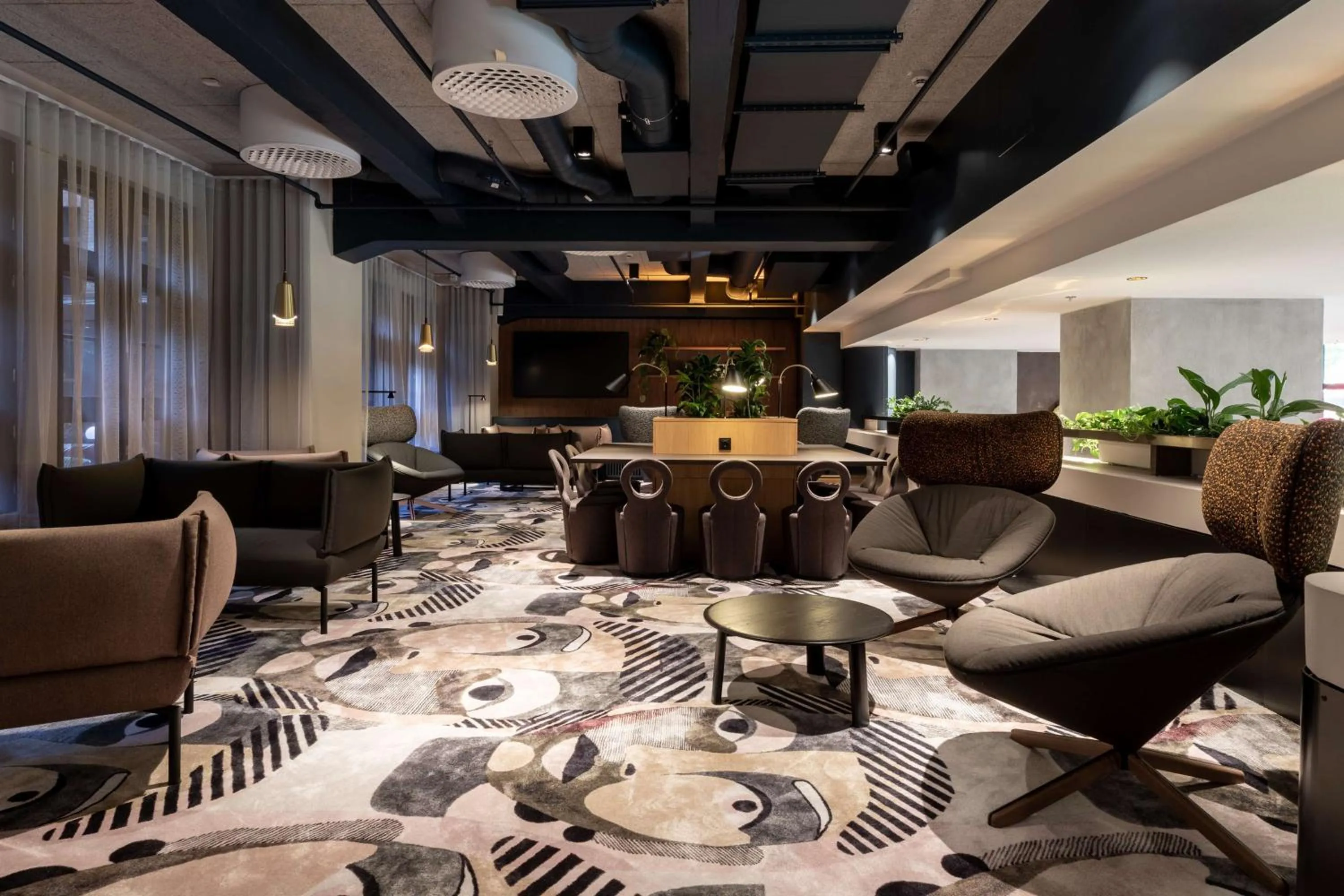 Lobby or reception in Scandic Helsinki Hub