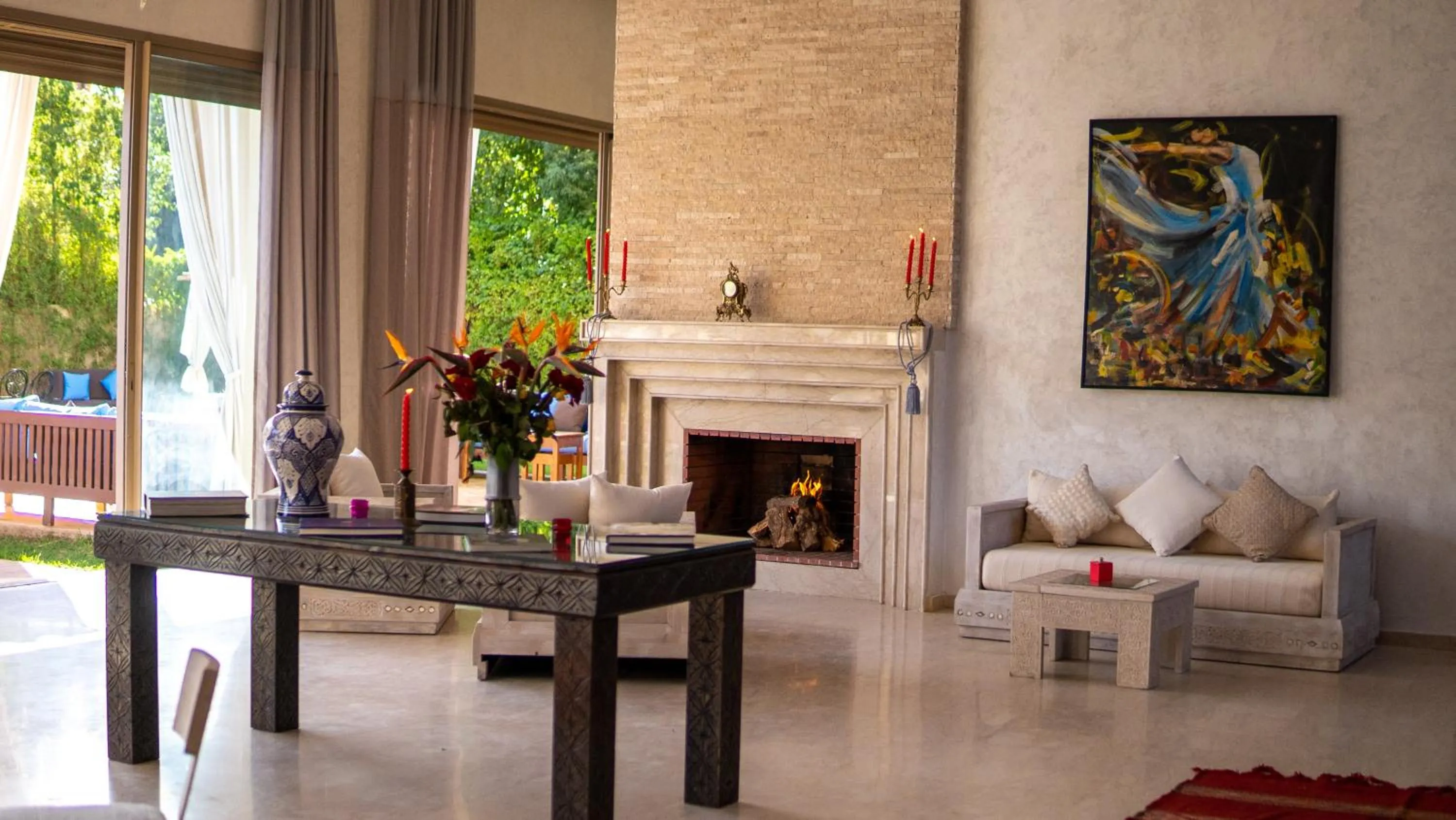 Living room in Riad villa saphir & SPA