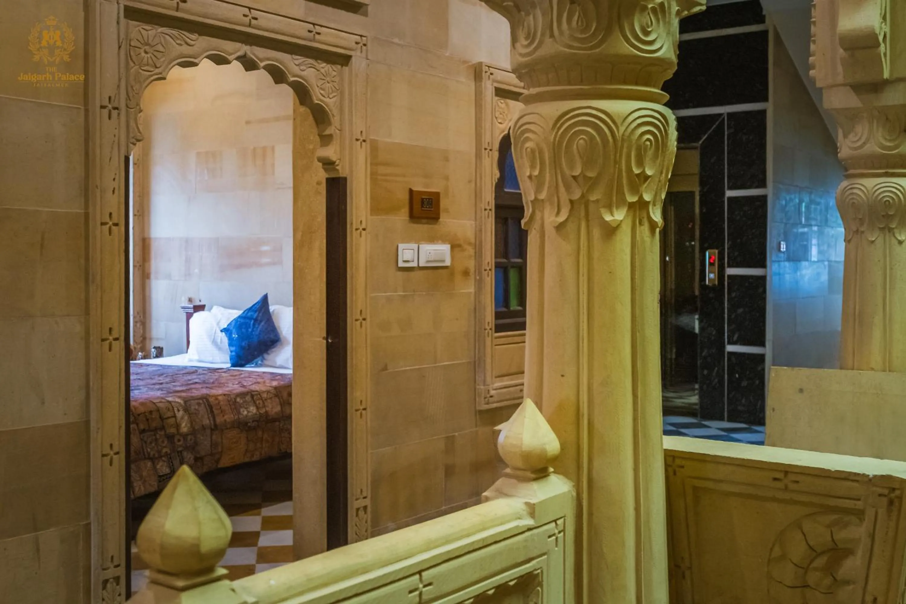 View (from property/room), Bed in The Jaigarh Palace Jaisalmer