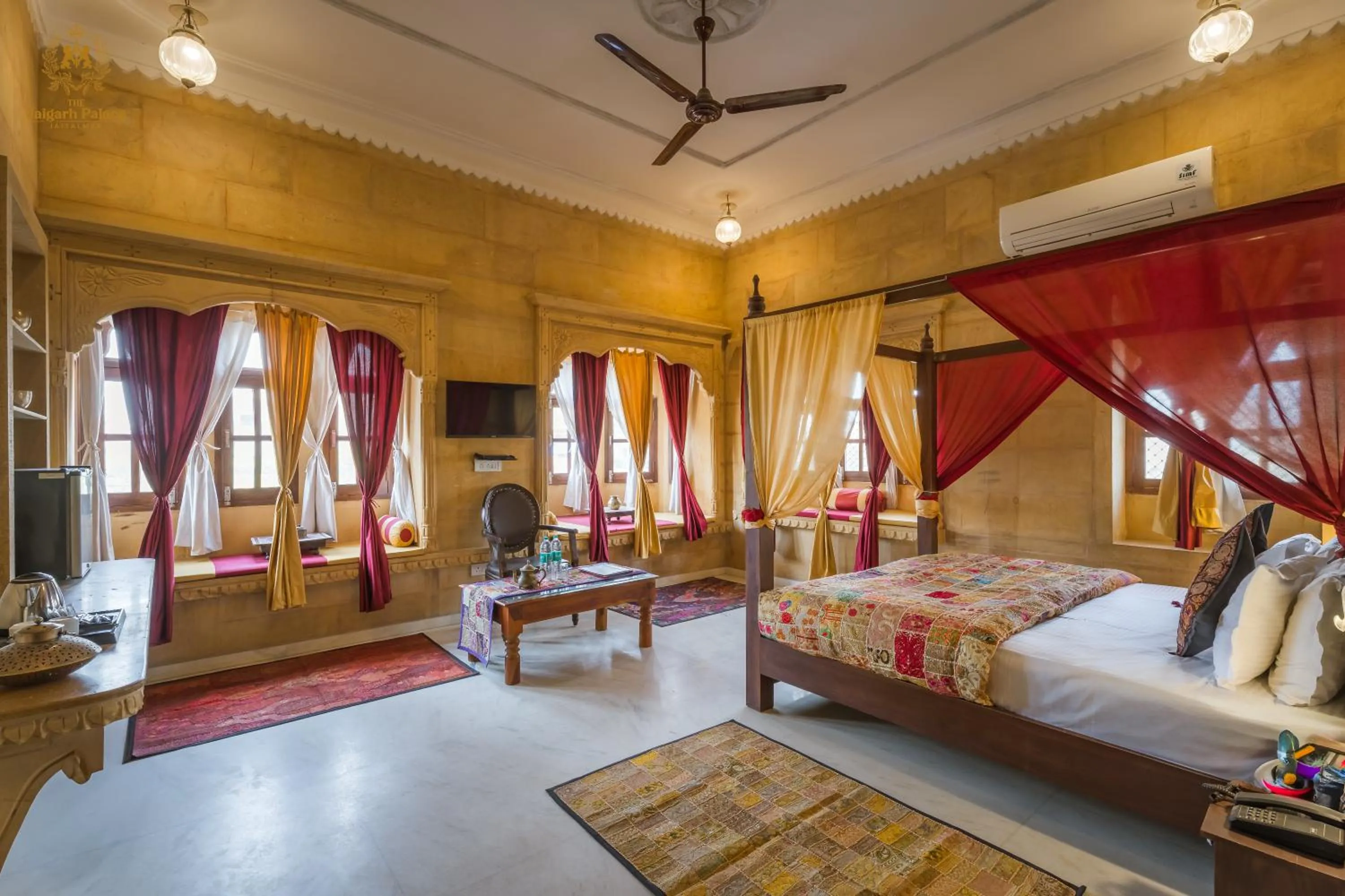 Photo of the whole room, Bed in The Jaigarh Palace Jaisalmer