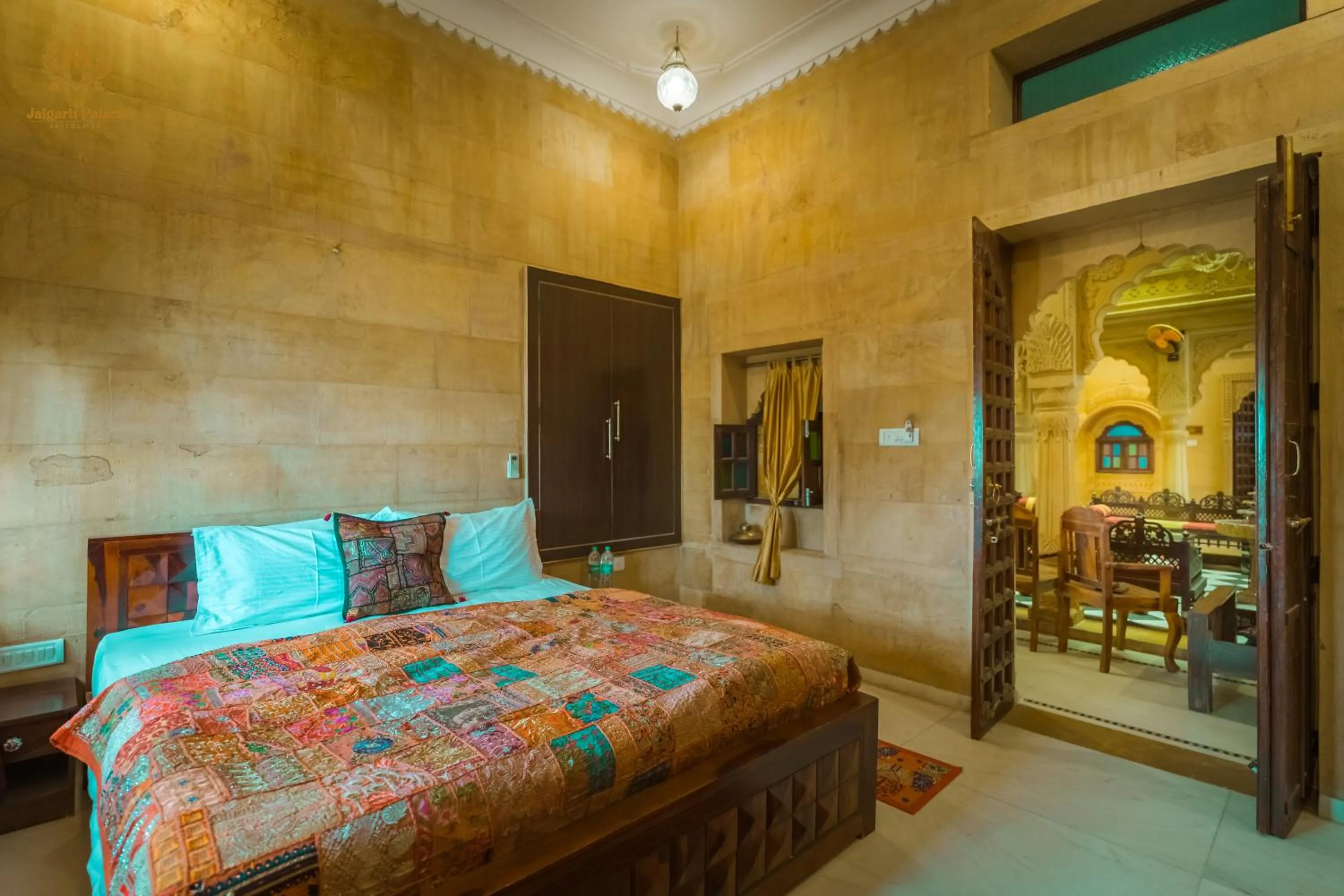 Bedroom, Bed in The Jaigarh Palace Jaisalmer