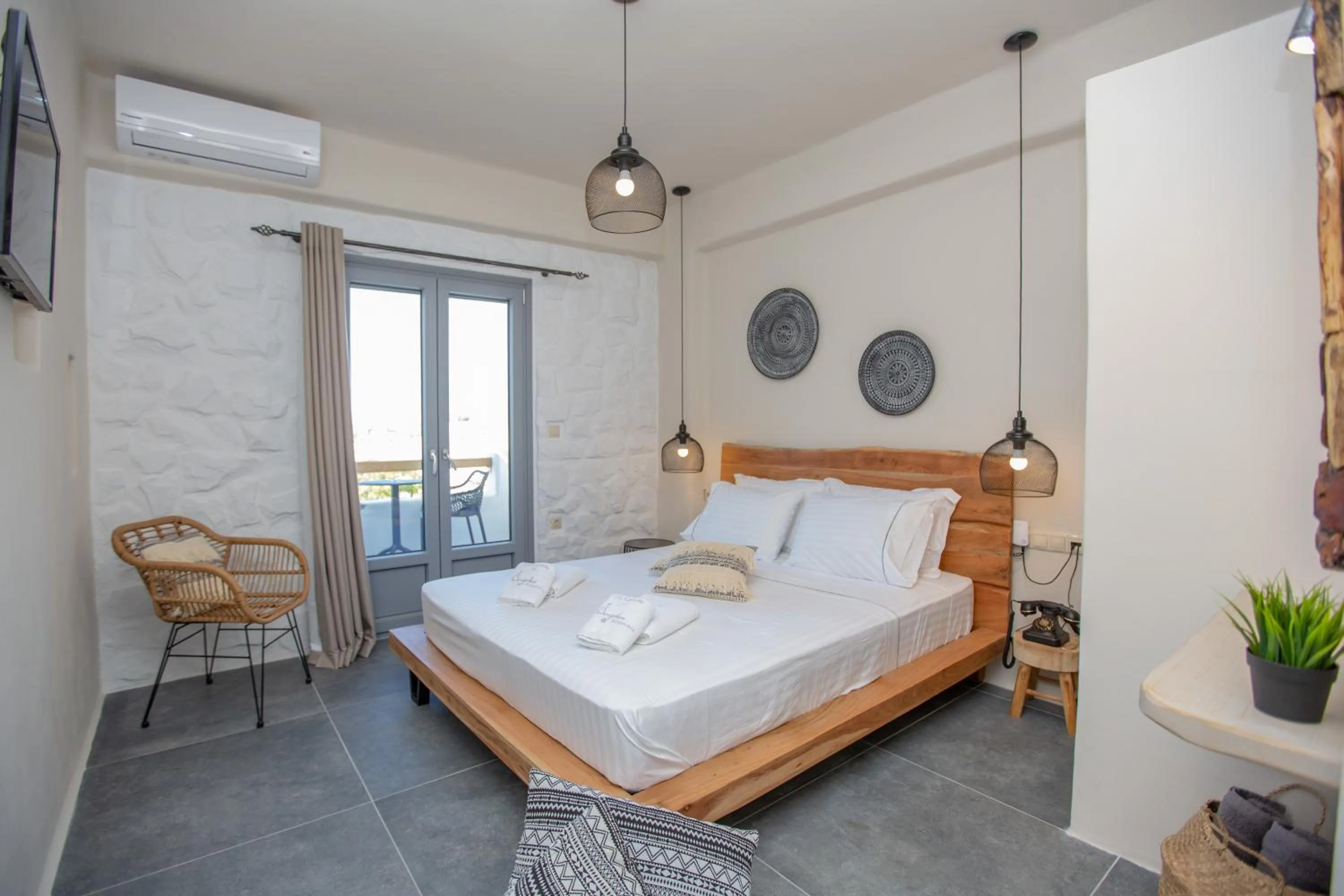 Bed in Ampelos Residence Naxos