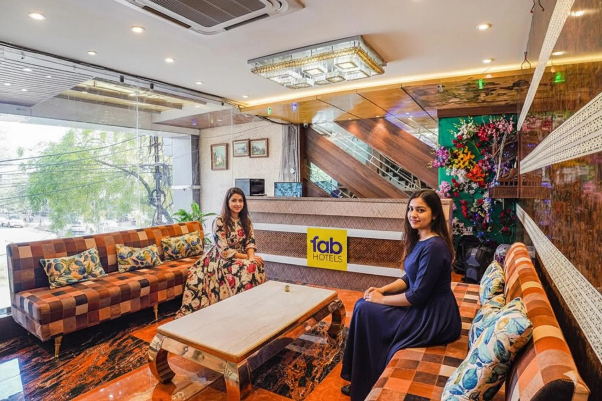 Lobby or reception in FabHotel Brij Residency