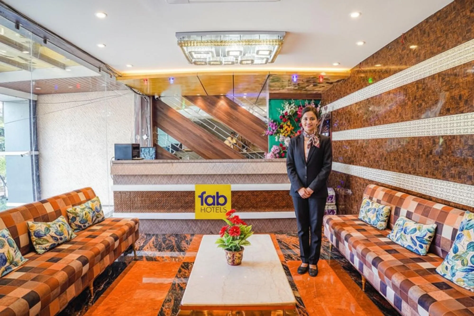 Lobby or reception in FabHotel Brij Residency