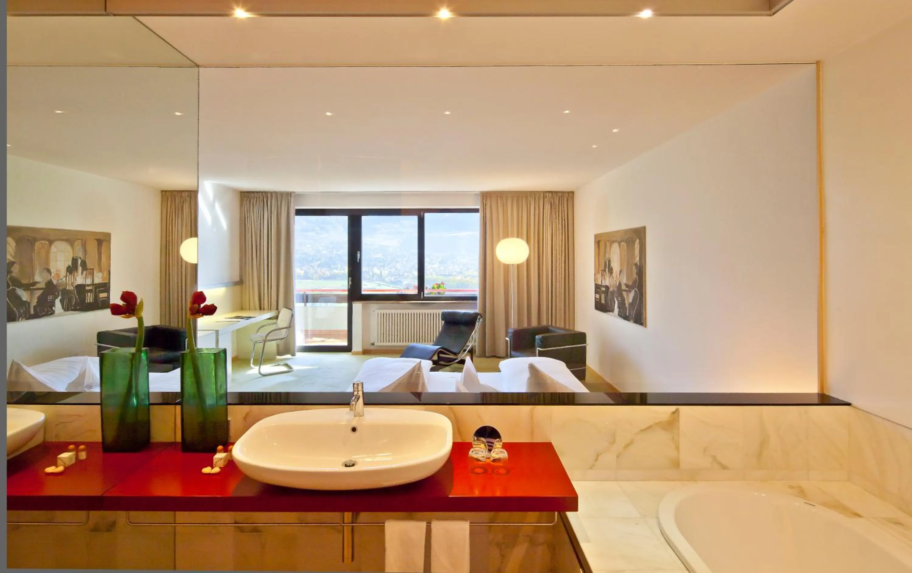 Bathroom, Bed in Parkhotel Marlena - Adults Only