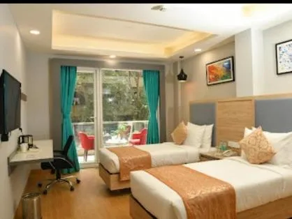 View (from property/room), Bed in Inde Hotel Golf Course Extension, Gurgaon