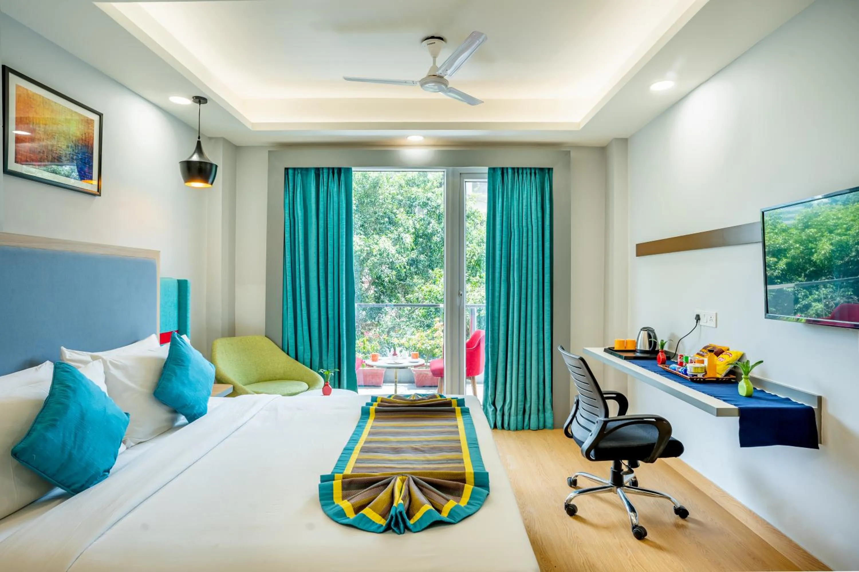 Bedroom, Bed in Inde Hotel Golf Course Extension, Gurgaon