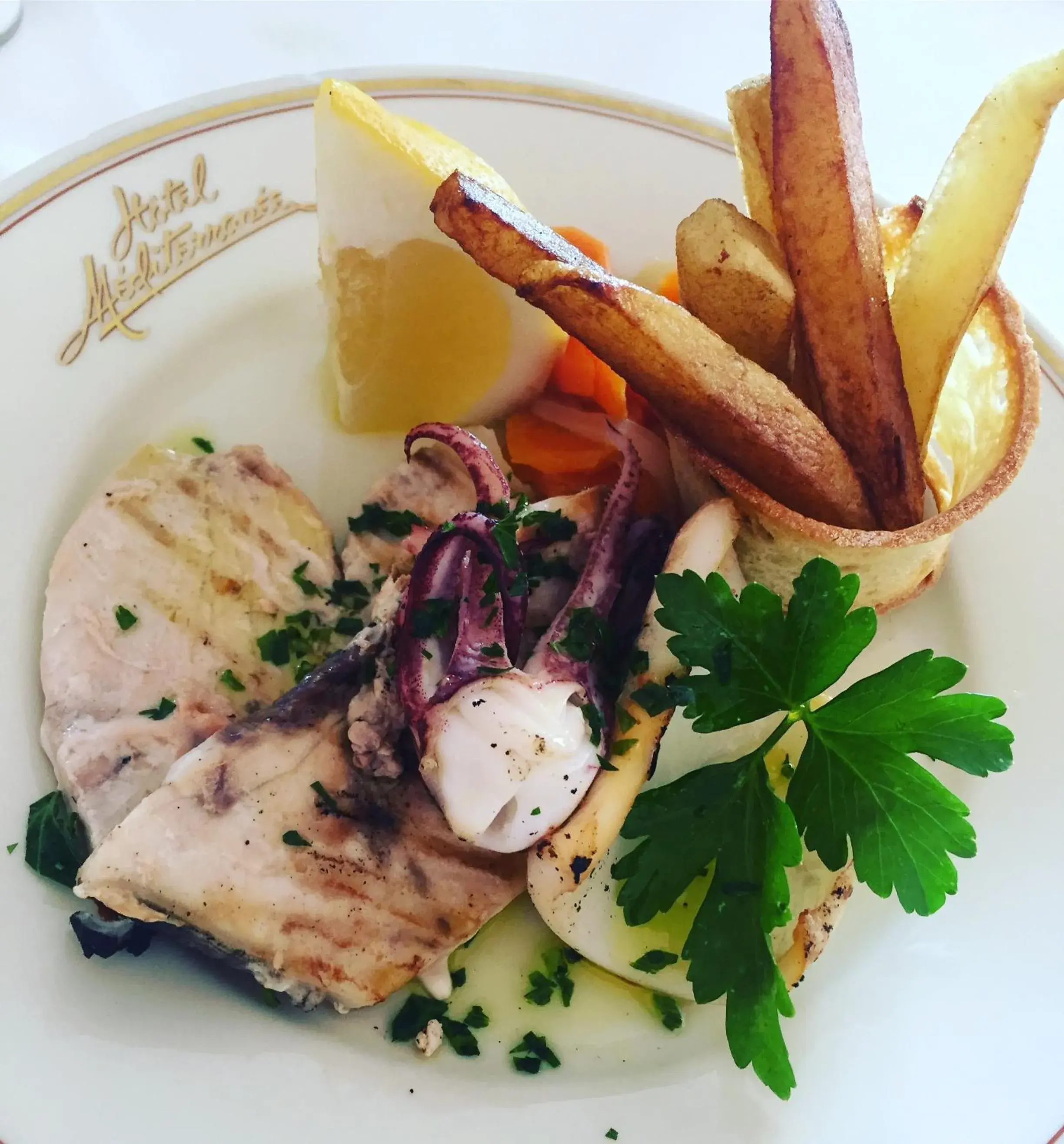 Lunch, Food in Hotel Mediterran