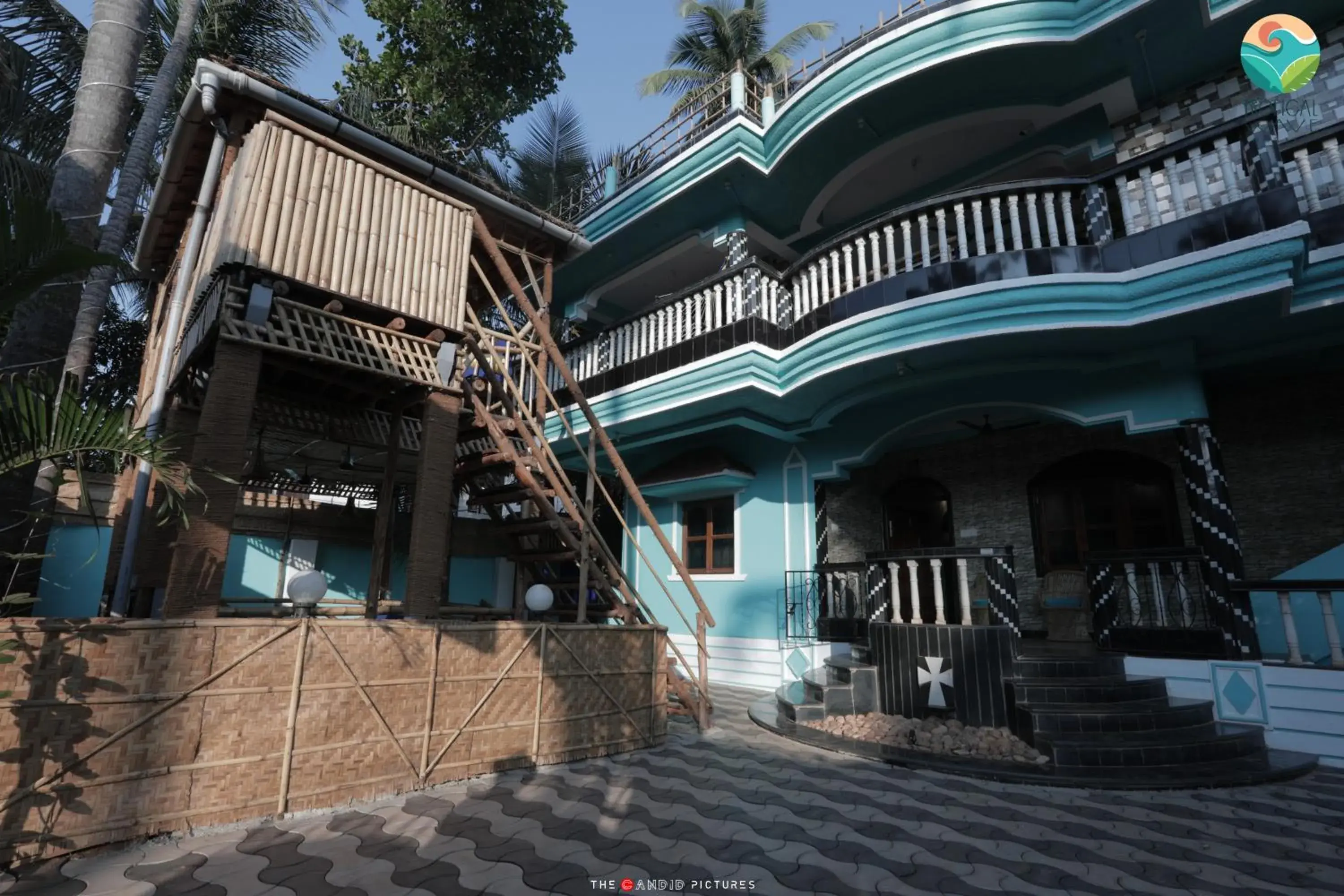 Property building in Tropical Wave Hostel Morjim Goa Property building in Tropical Wave Hostel Morjim Goa