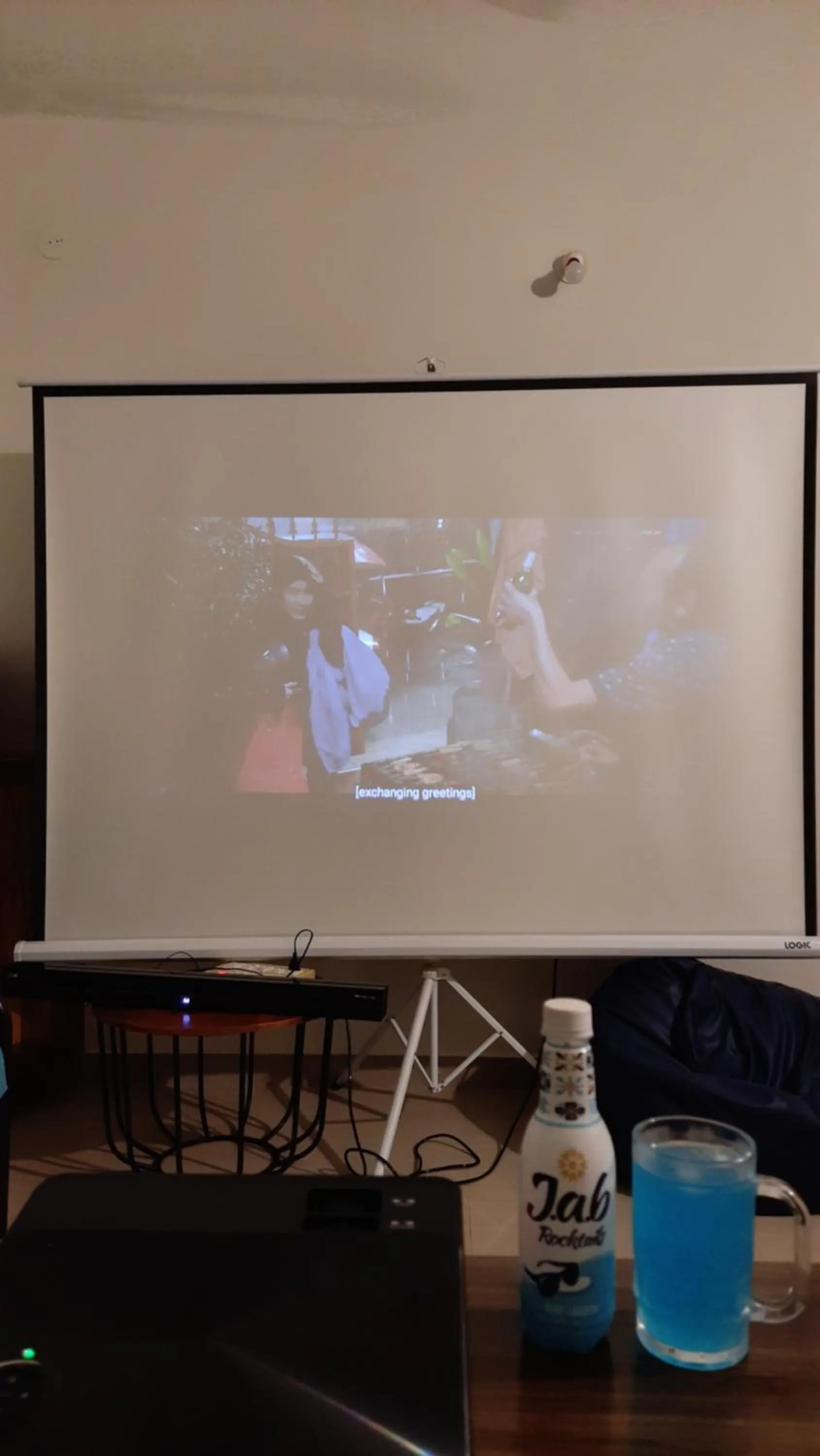 Communal lounge/ TV room in Tropical Wave Hostel Morjim Goa