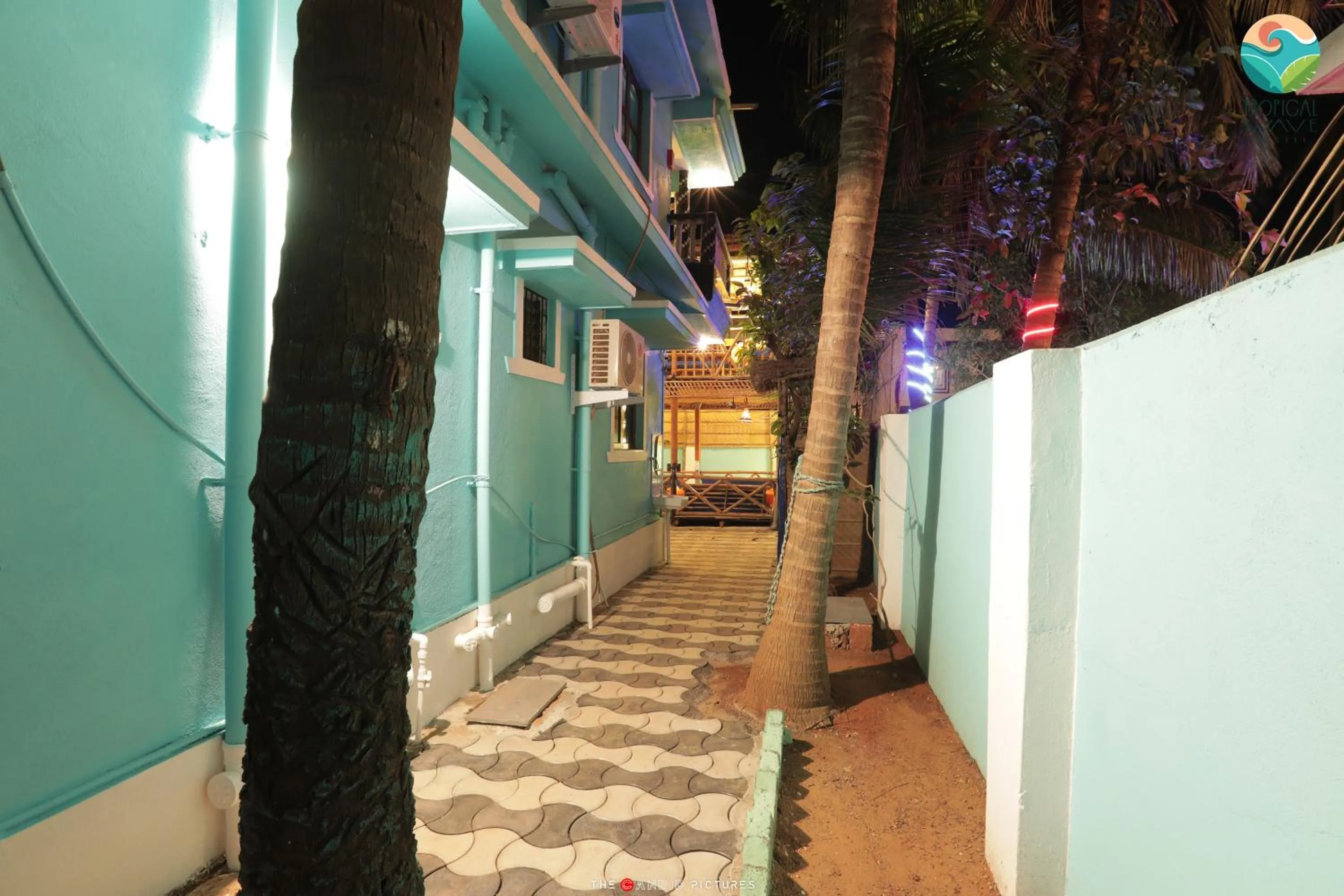 Night in Tropical Wave Hostel Morjim Goa