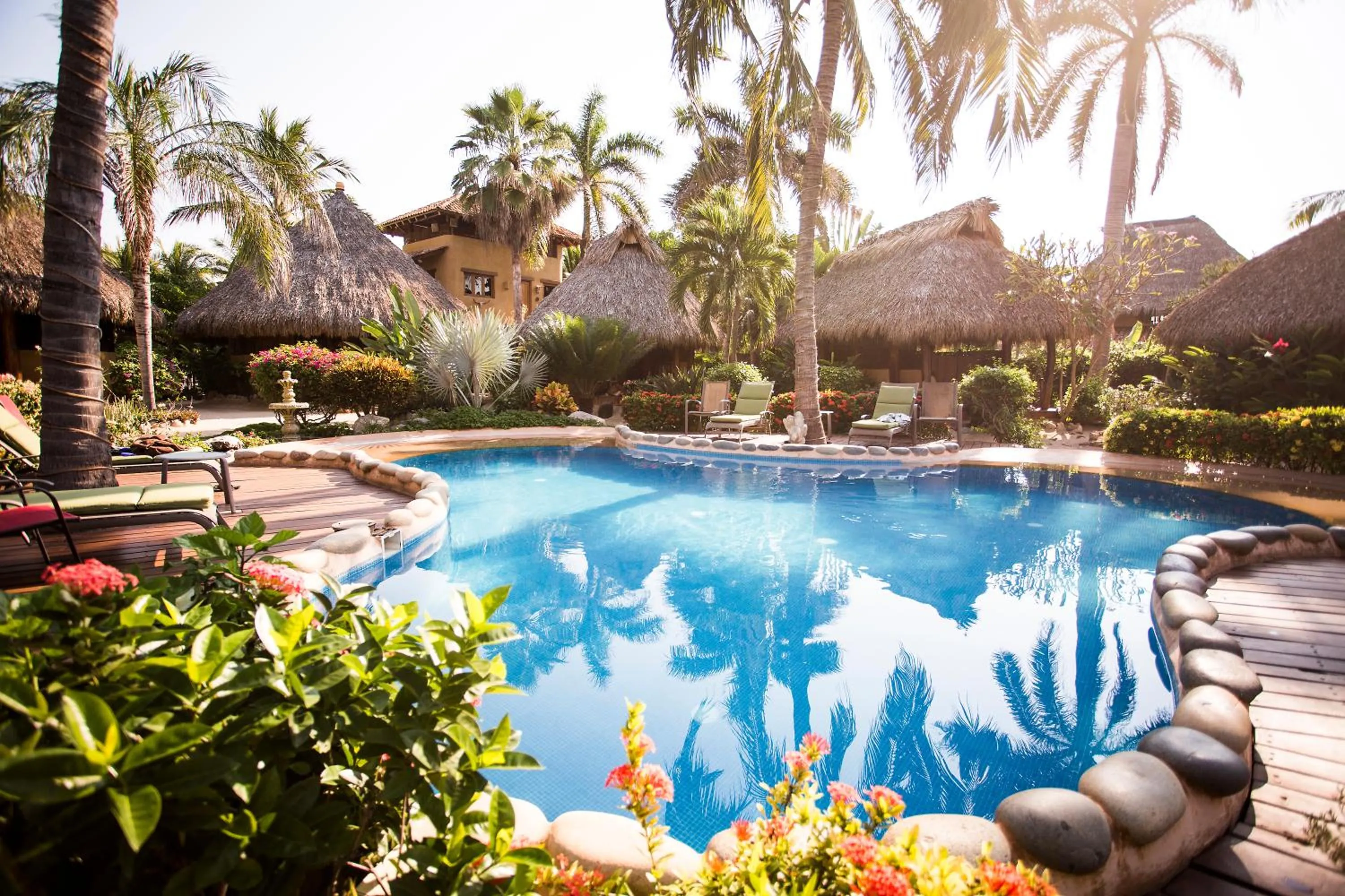 Pool view in Present Moment Retreat