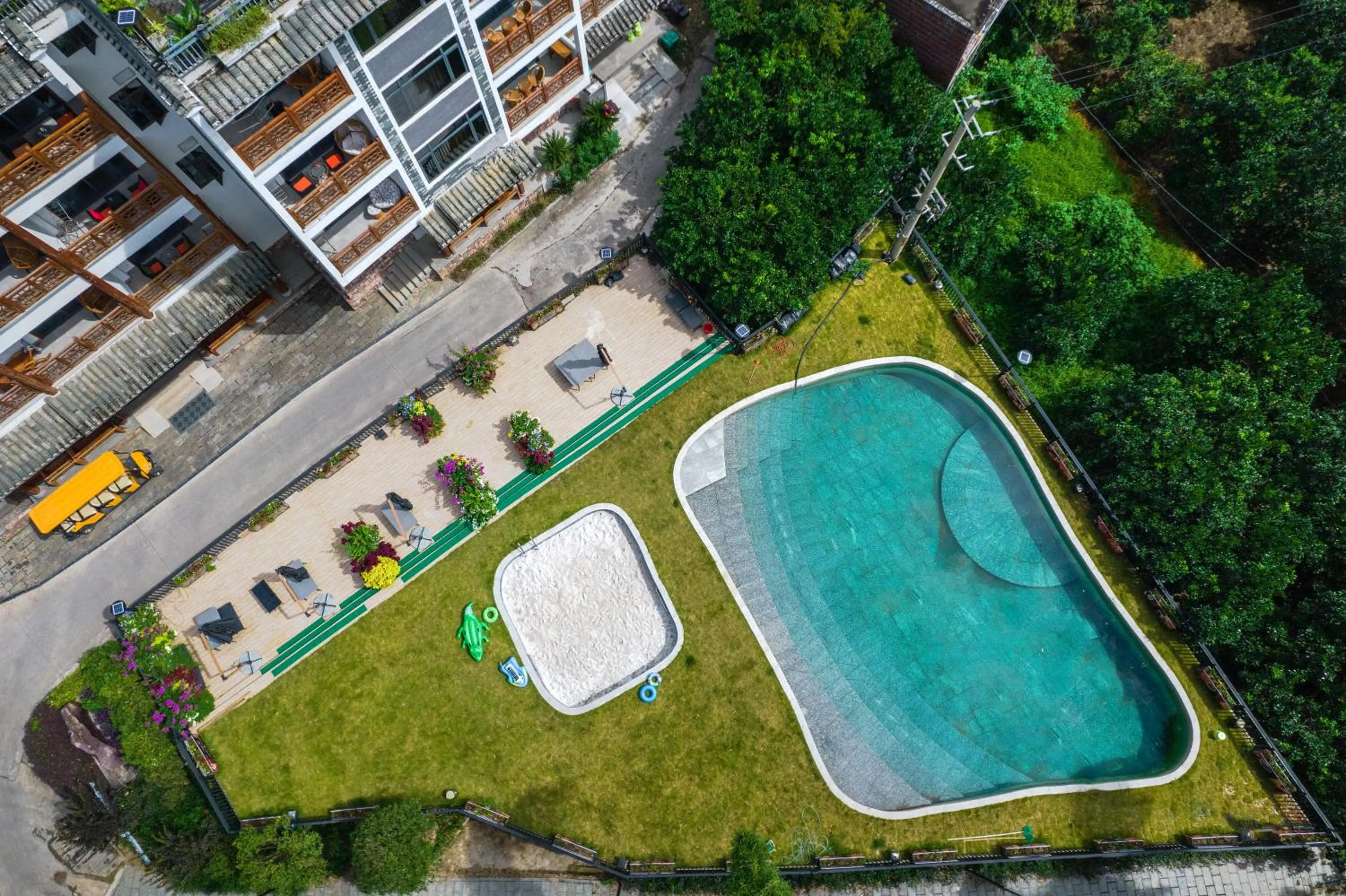 Bird's eye view in Yangshuo Mountain River Ballad Hotel - Free Yangshuo Train Station Pick Up and Drop Off