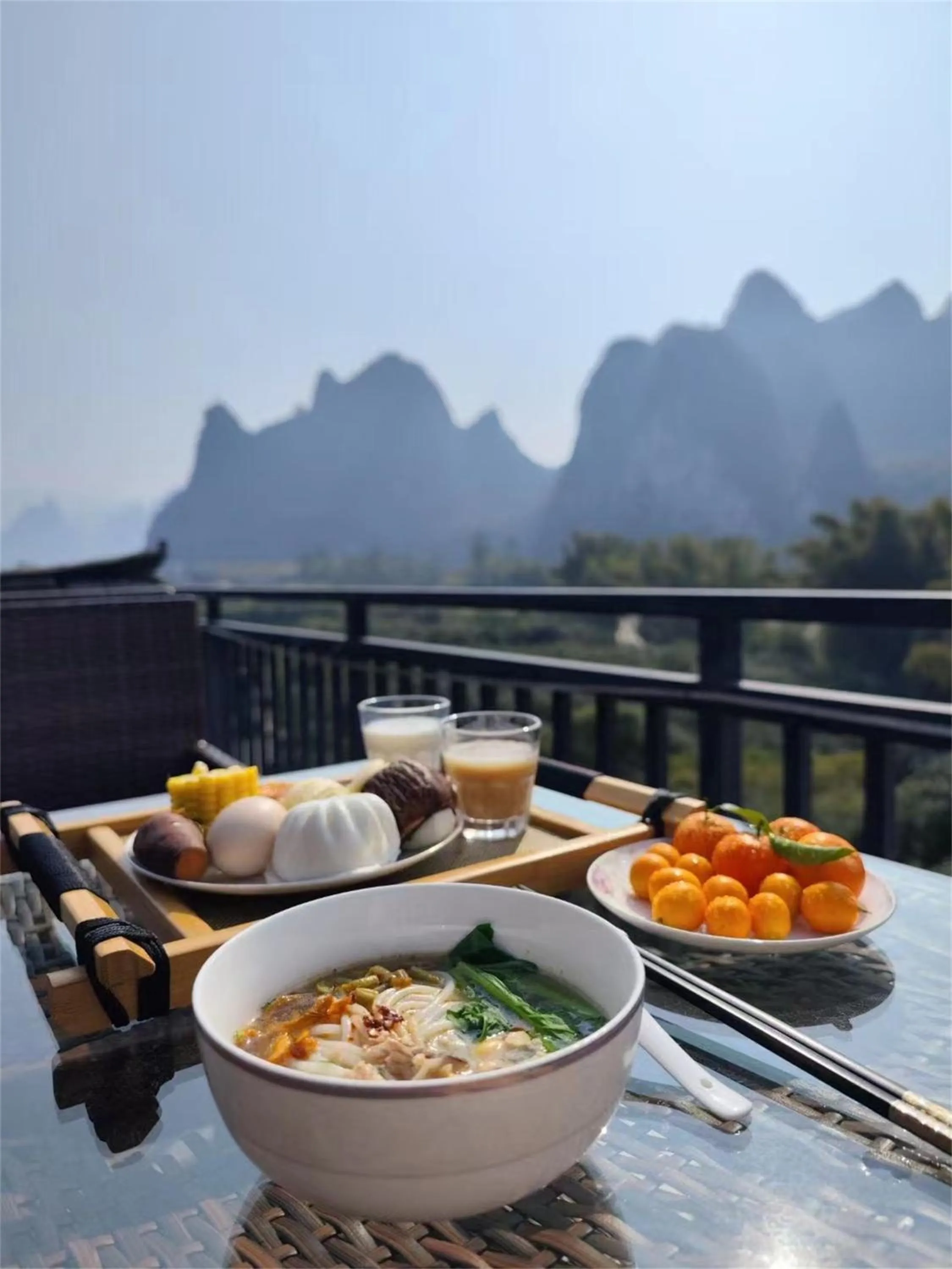 Breakfast in Yangshuo Mountain River Ballad Hotel - Free Yangshuo Train Station Pick Up and Drop Off